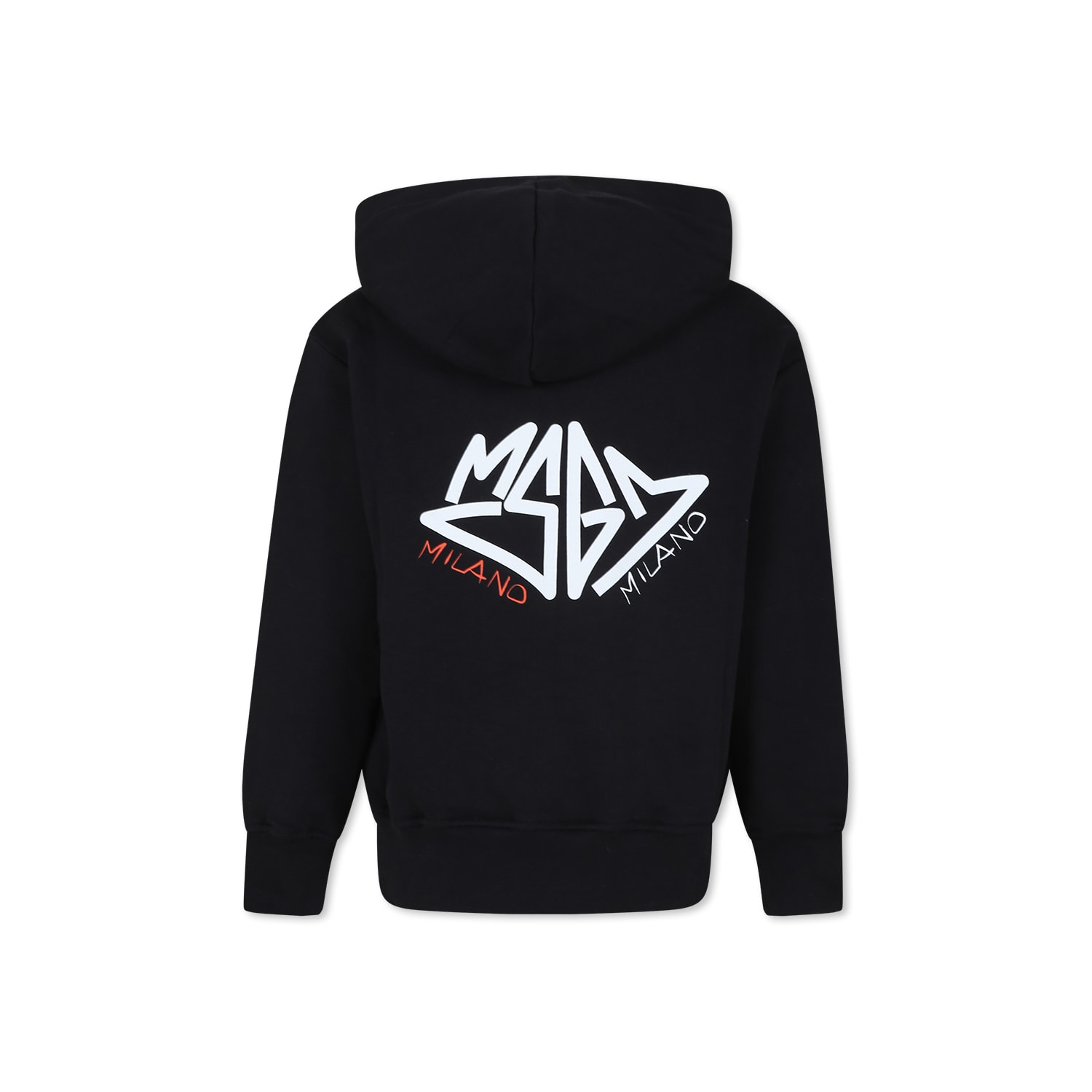 Msgm Black Sweatshirt For Boy With Logo In Black