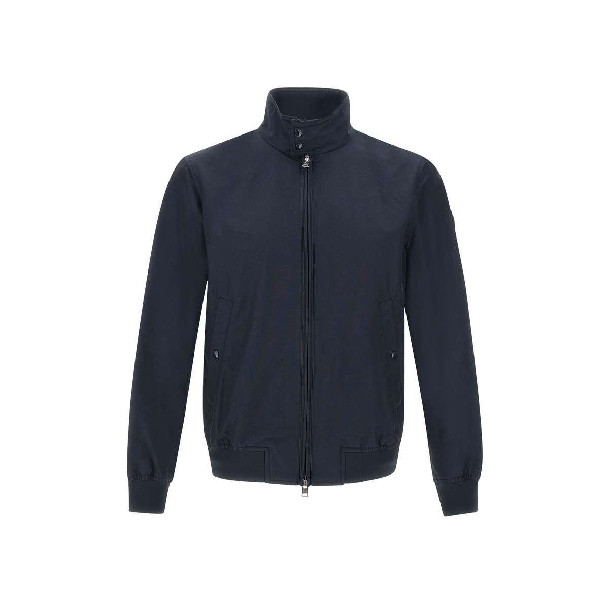 Woolrich Zip-up High Neck Jacket In Blue