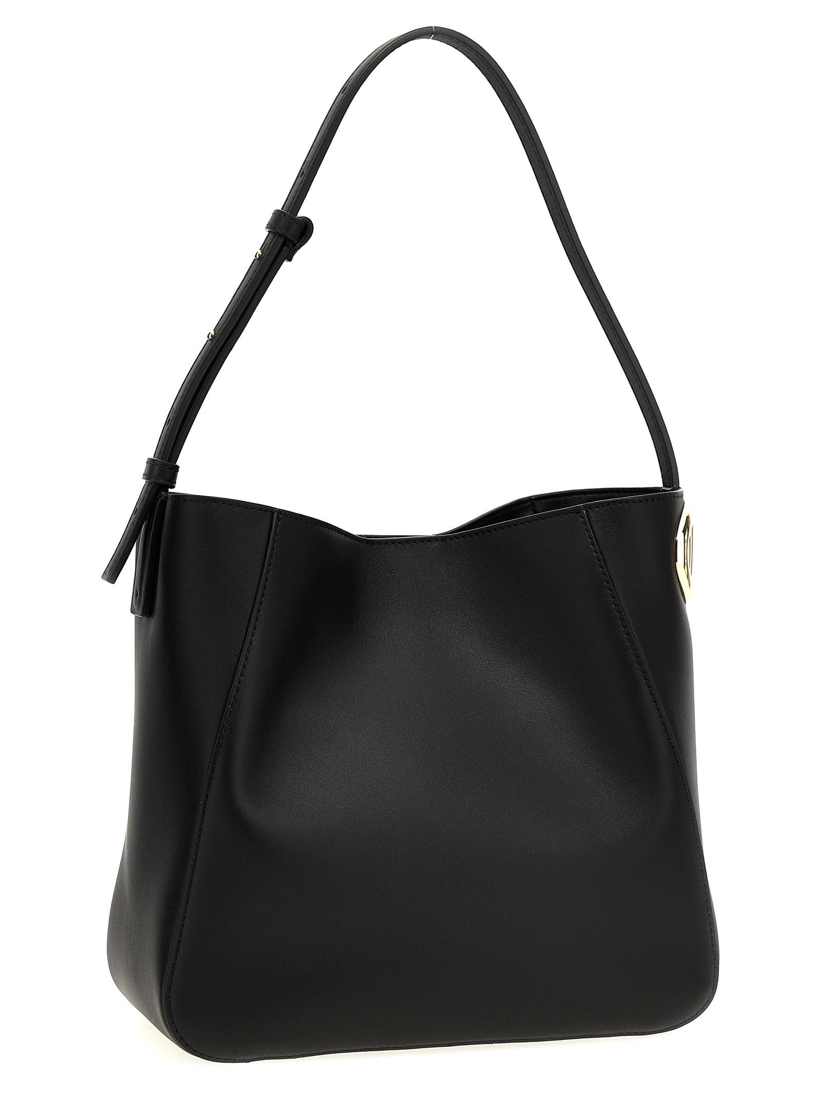 Shop Valentino Bucket Vlogo Shoulder Bag In Black