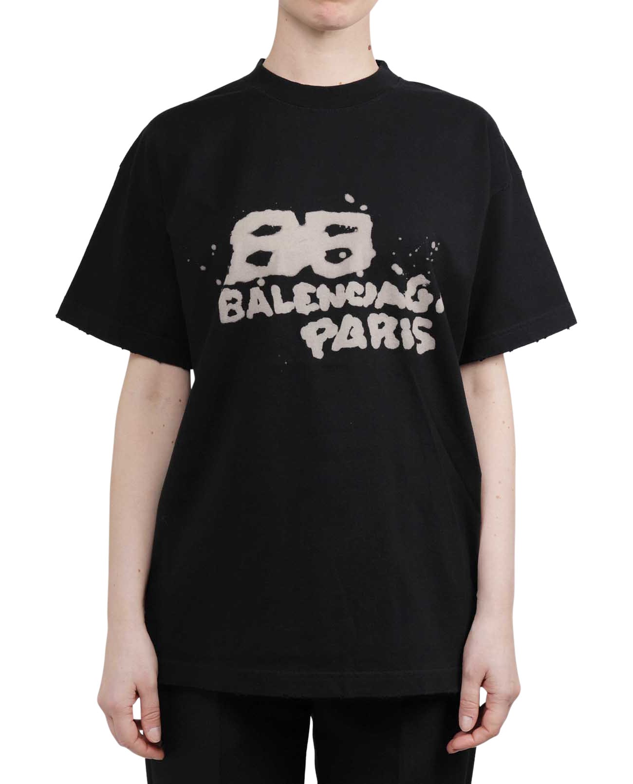 Balenciaga Black T-shirt With Logo