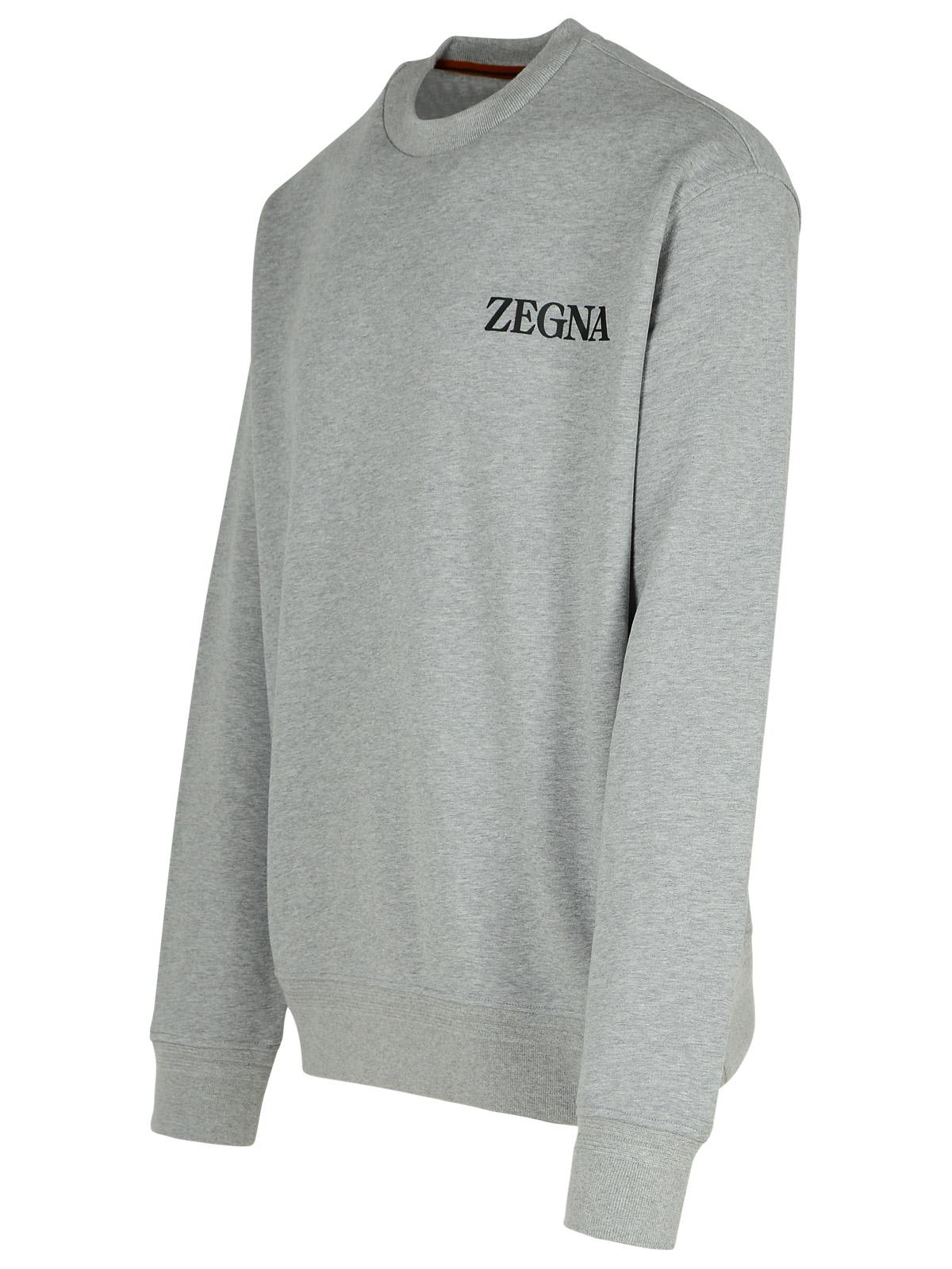 Shop Zegna Gray Cotton Sweatshirt In Grey