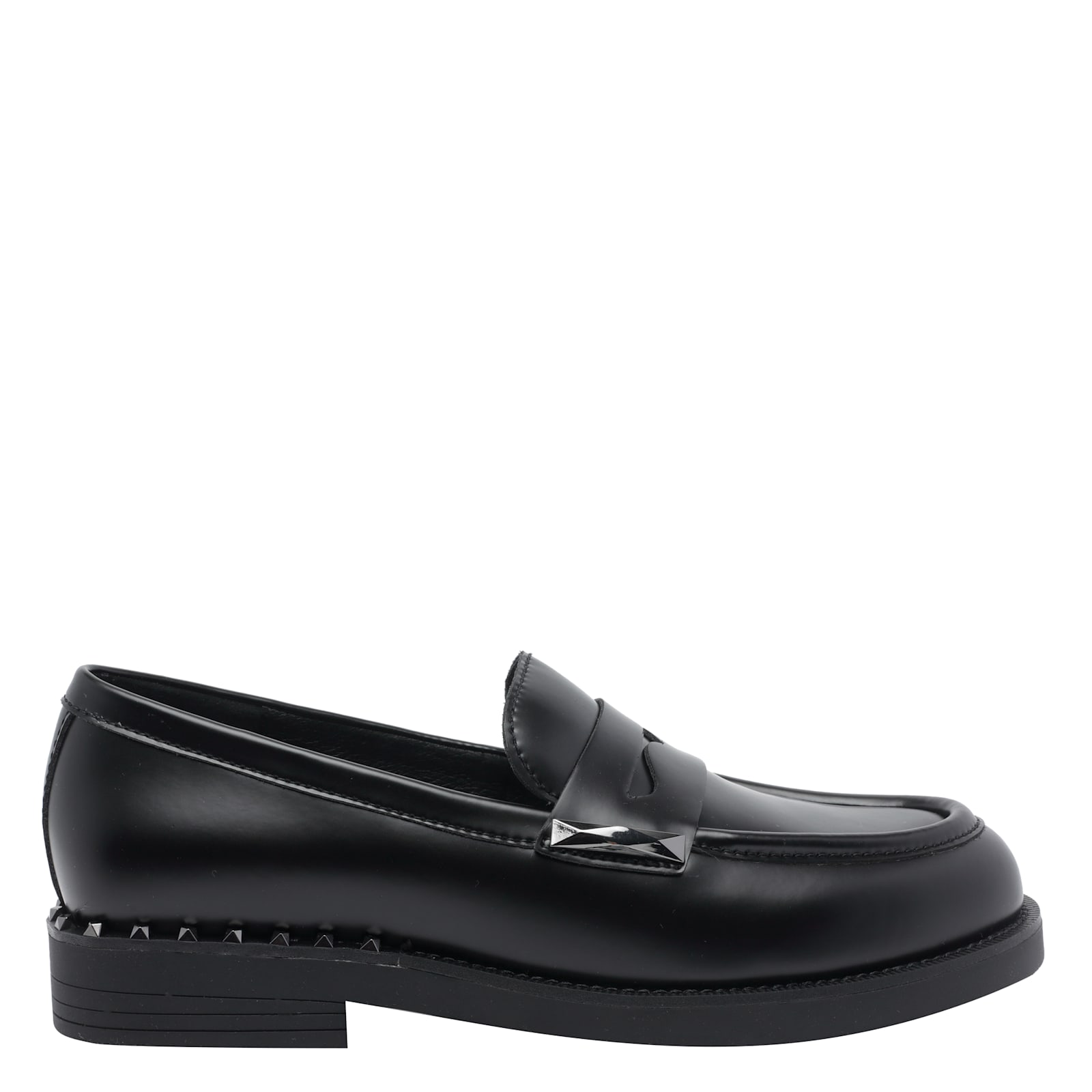 Ash Whisper Studs Black Loafer In Multi