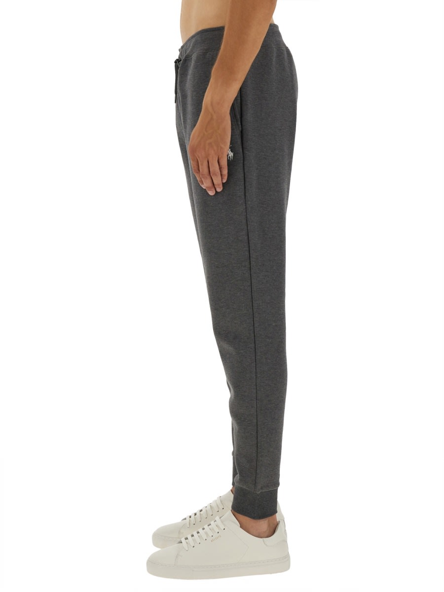 Polo Ralph Lauren Trousers Featuring Elastic Waistband And Ribbed Cuffs In Gray