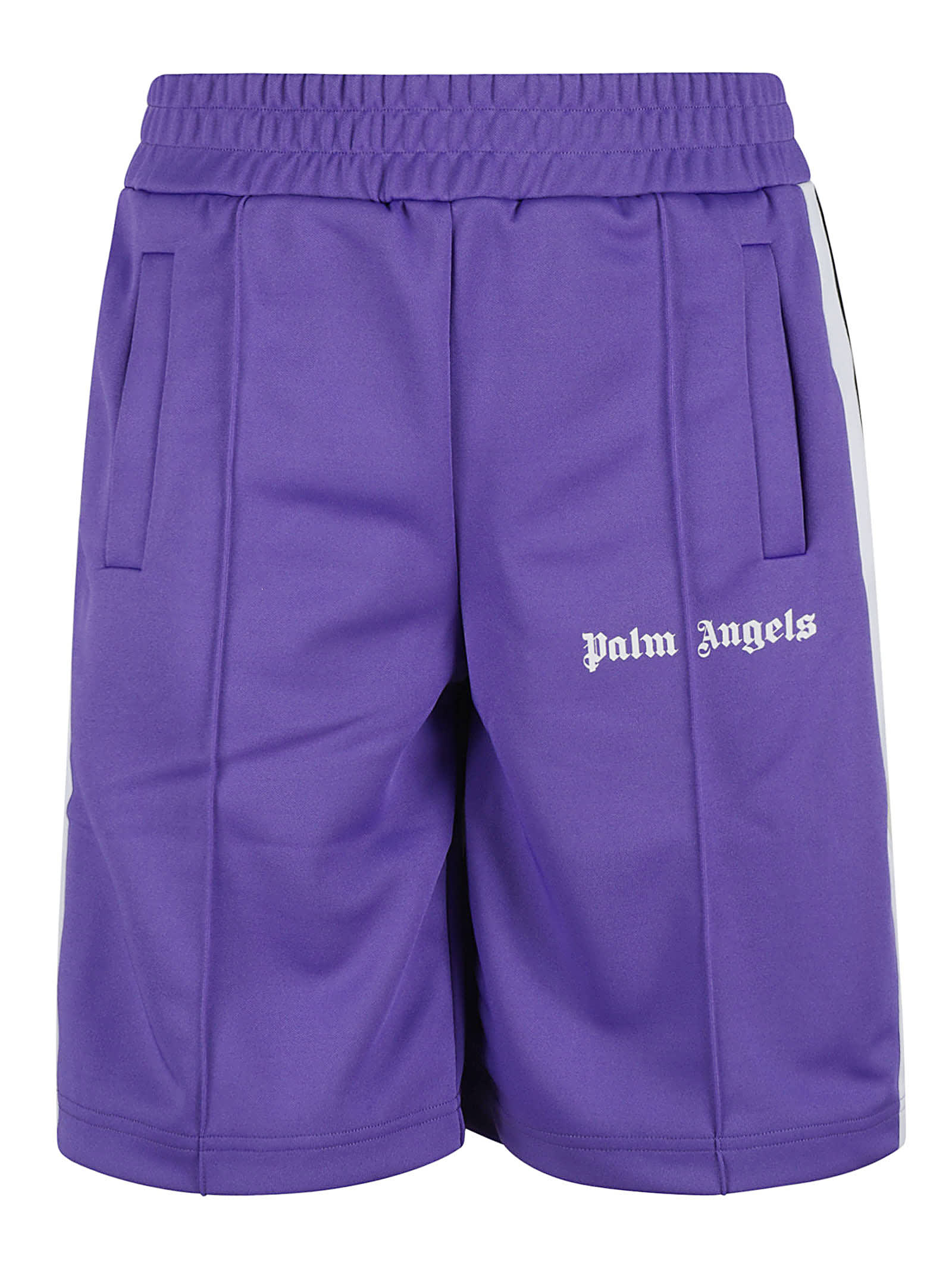 Palm Angels Kids logo-print track shorts - Purple