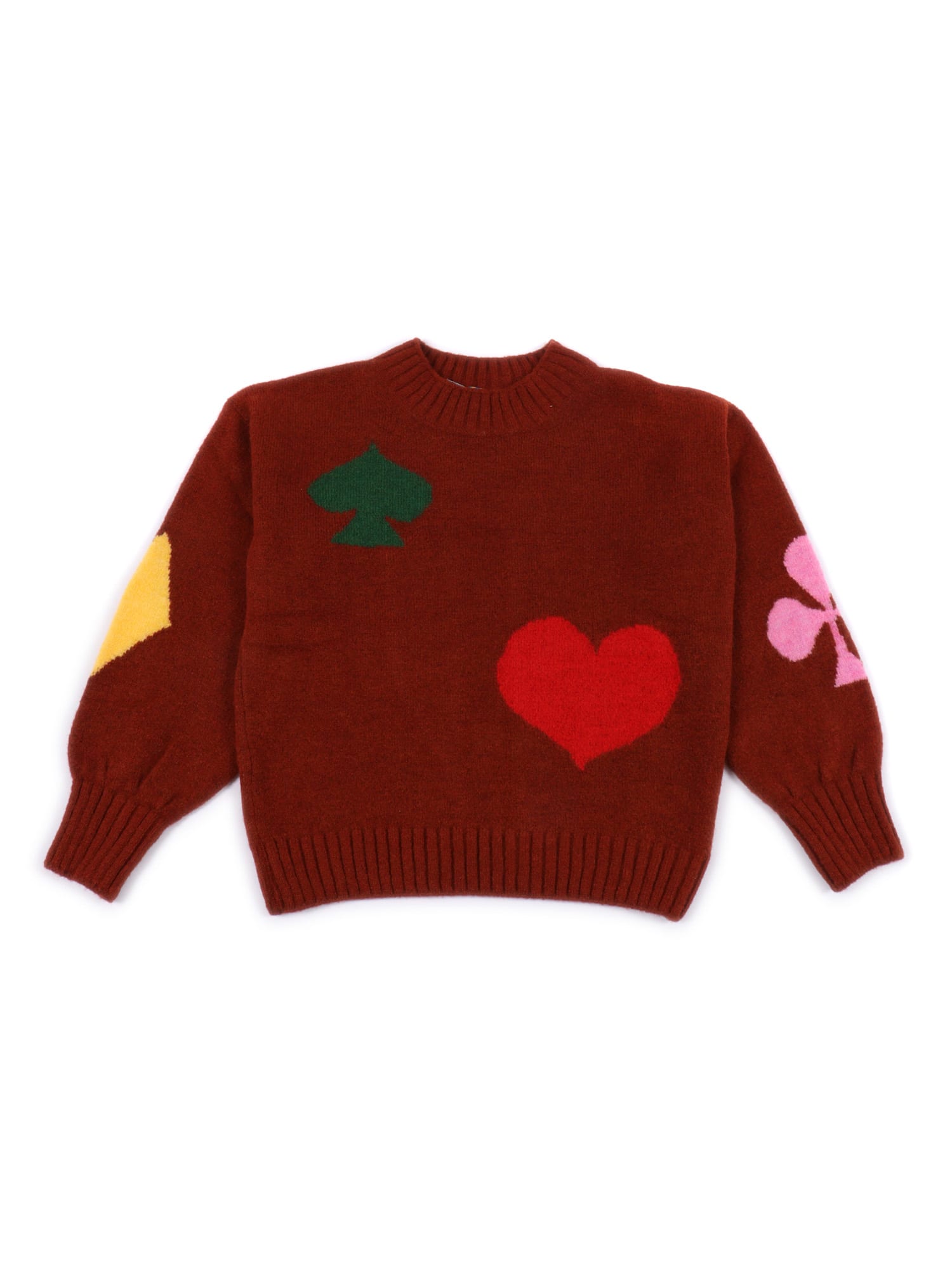 Bobo Choses Bobo Joker Jacquard Turtle Neck Jumper In Red