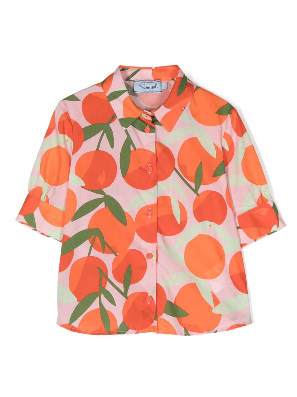 Mimisol Kids' Camicia Con Stampa Orange In Multicolor