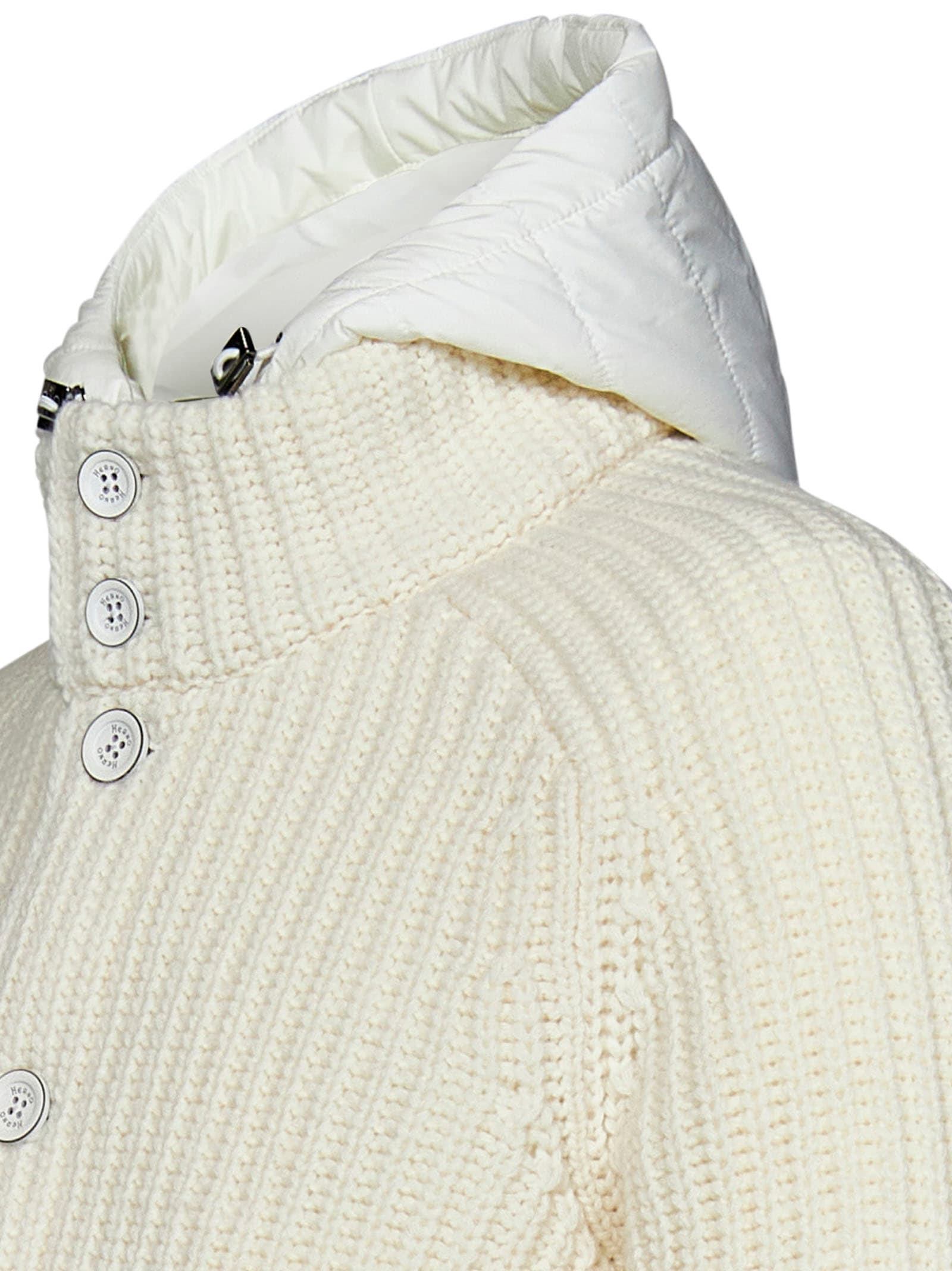 Herno Knitted Bomber Jacket In Neutral