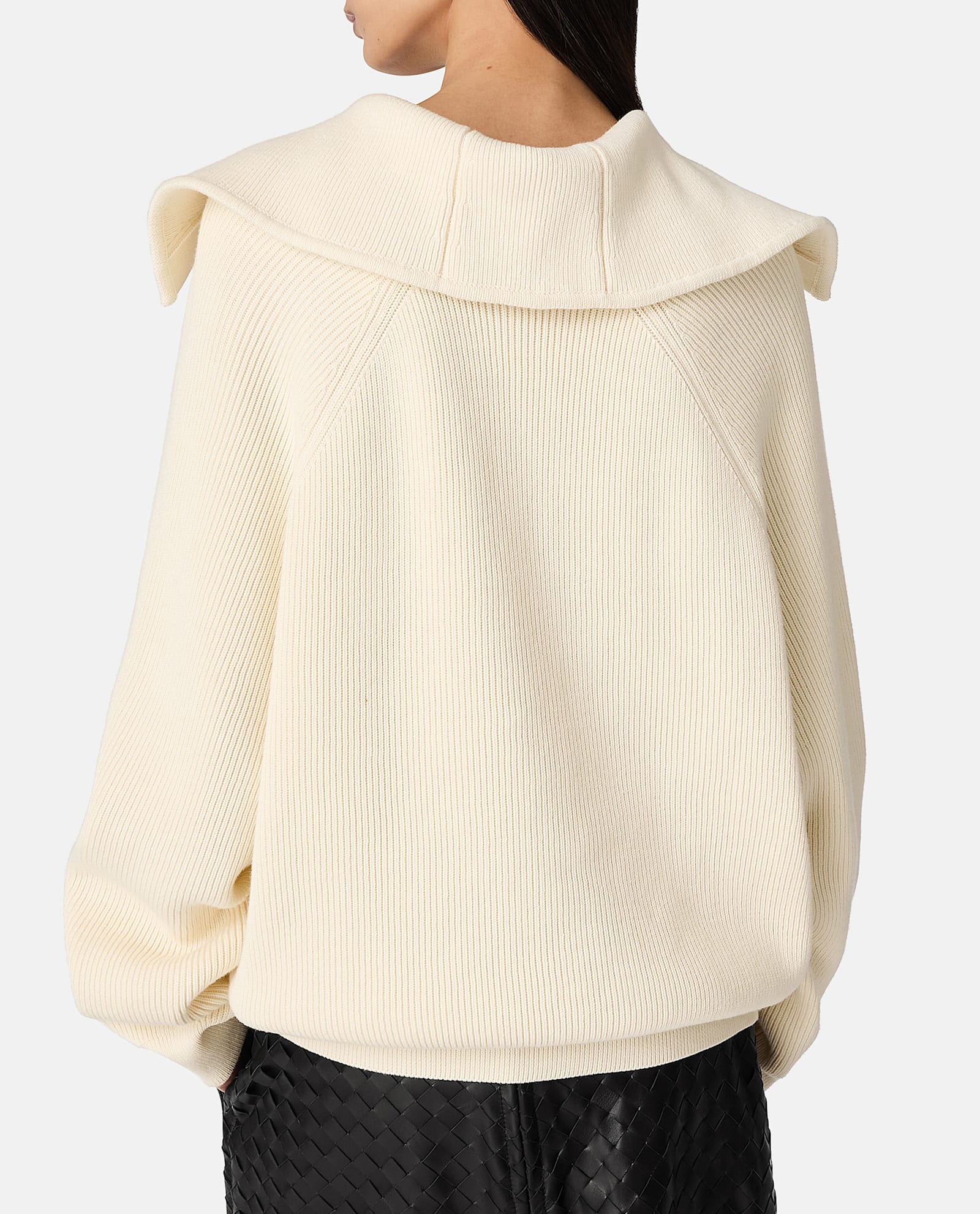 Bottega Veneta Women Cream Stretch Cotton Blend Cardigan In White