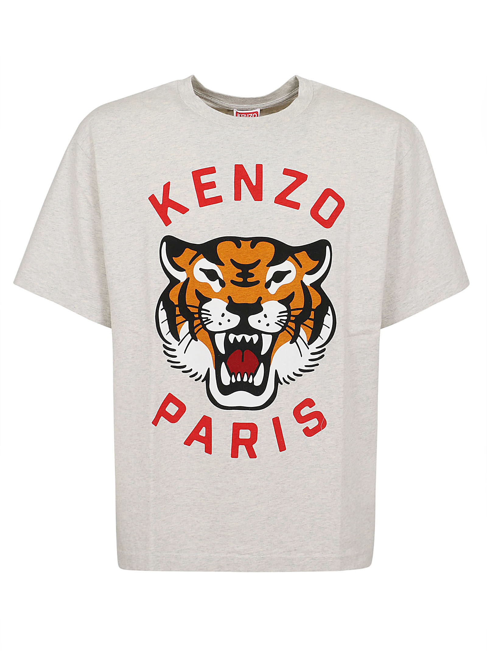 Shop Kenzo Lucky Tiger Oversize T-shirt In Pale Grey