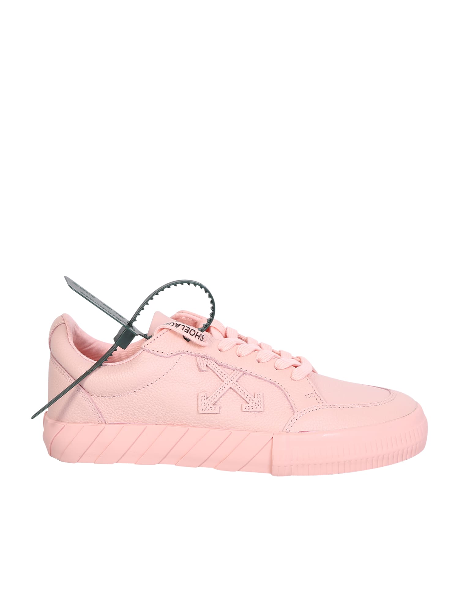 Off-White Pink Leather Low Vulcanized Sneakers