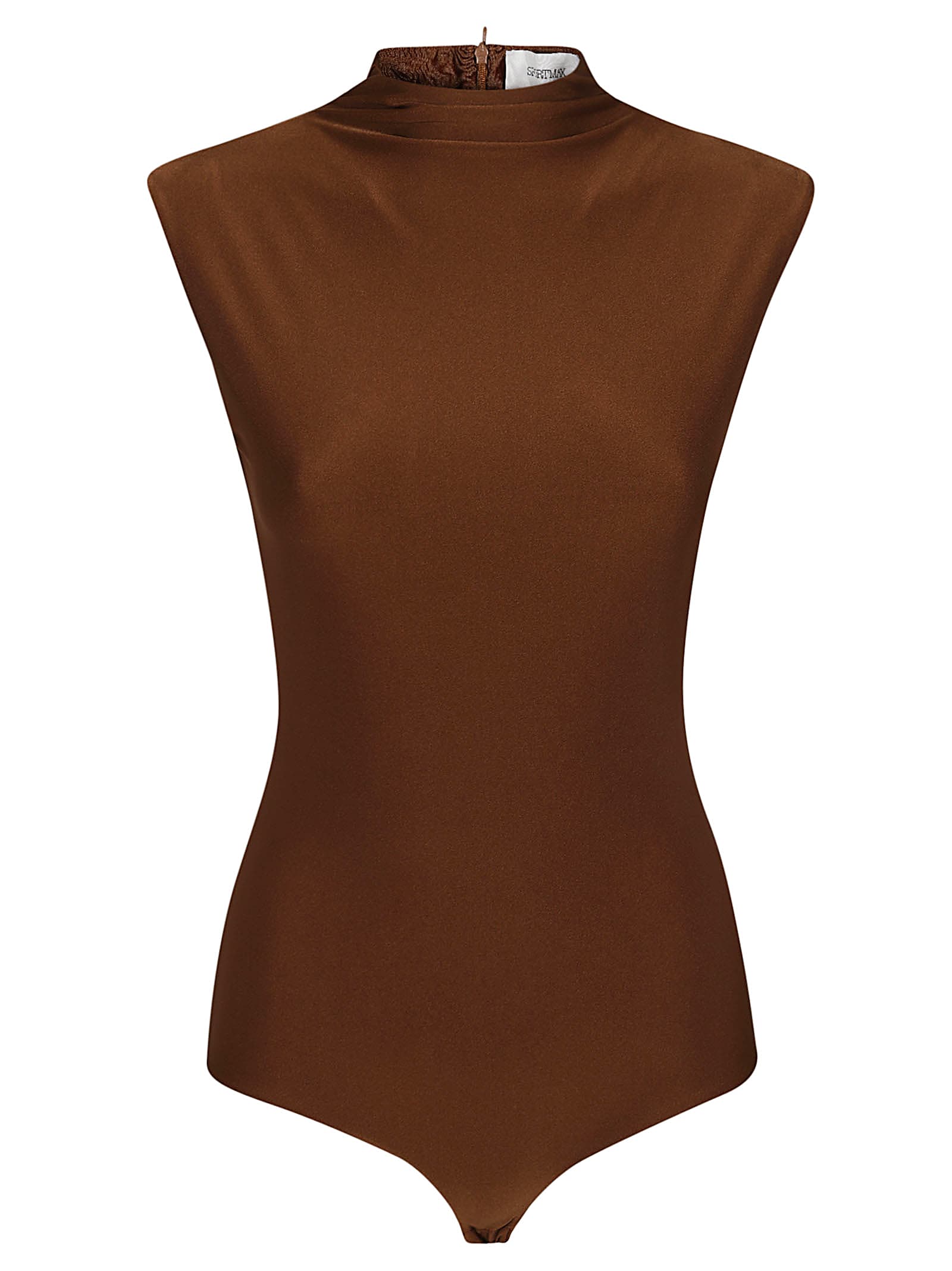 Shop Sportmax Cristin Body- Top In Marrone Bronzo