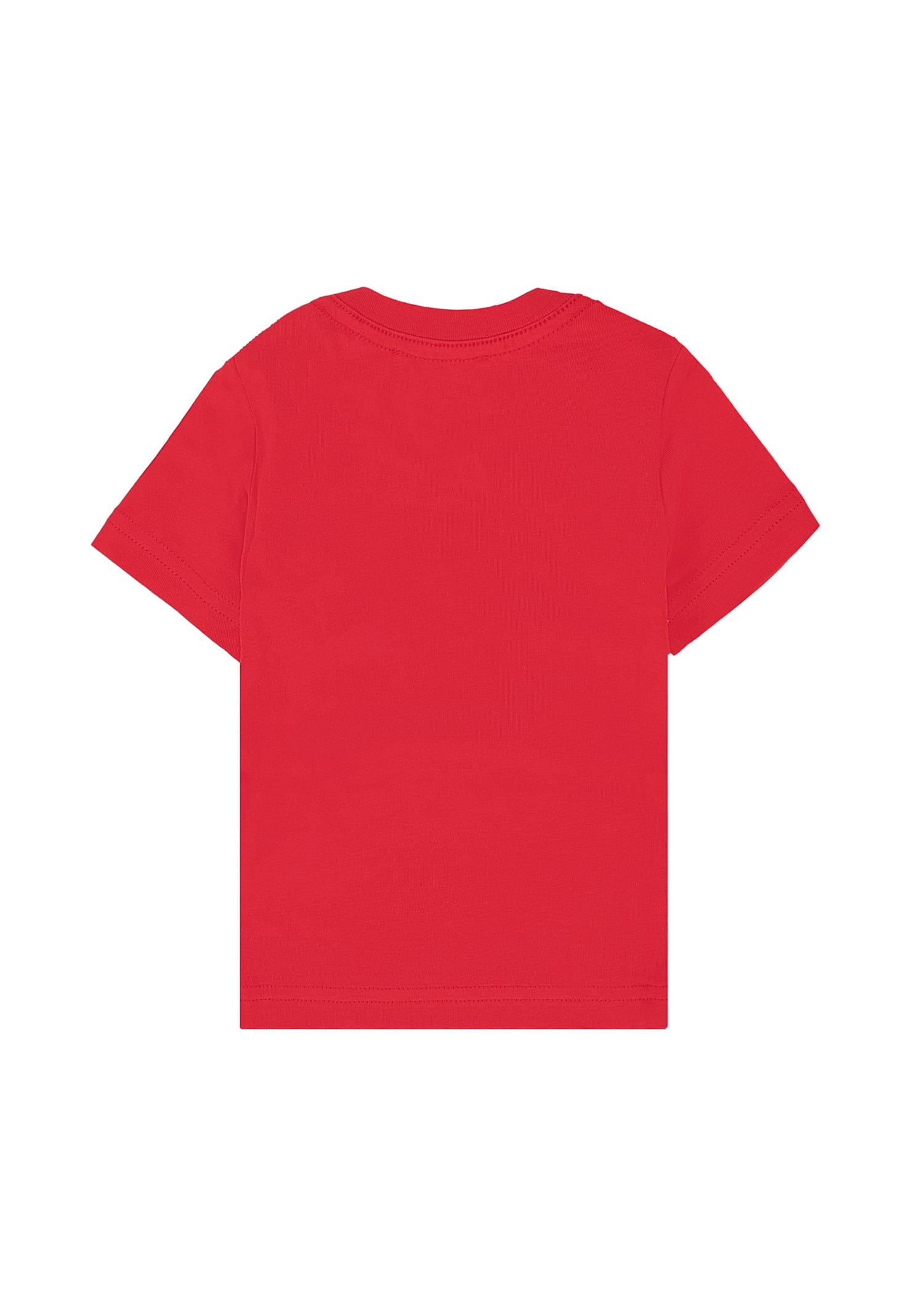 Dsquared2 Red T-shirt For Baby Boy With Velvet Maple Leaf In Red