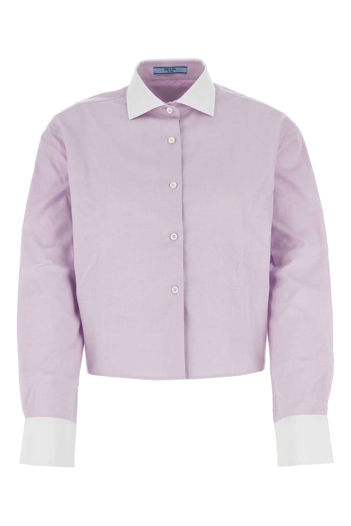 Shop Prada Lilac Oxford Shirt In Lilla