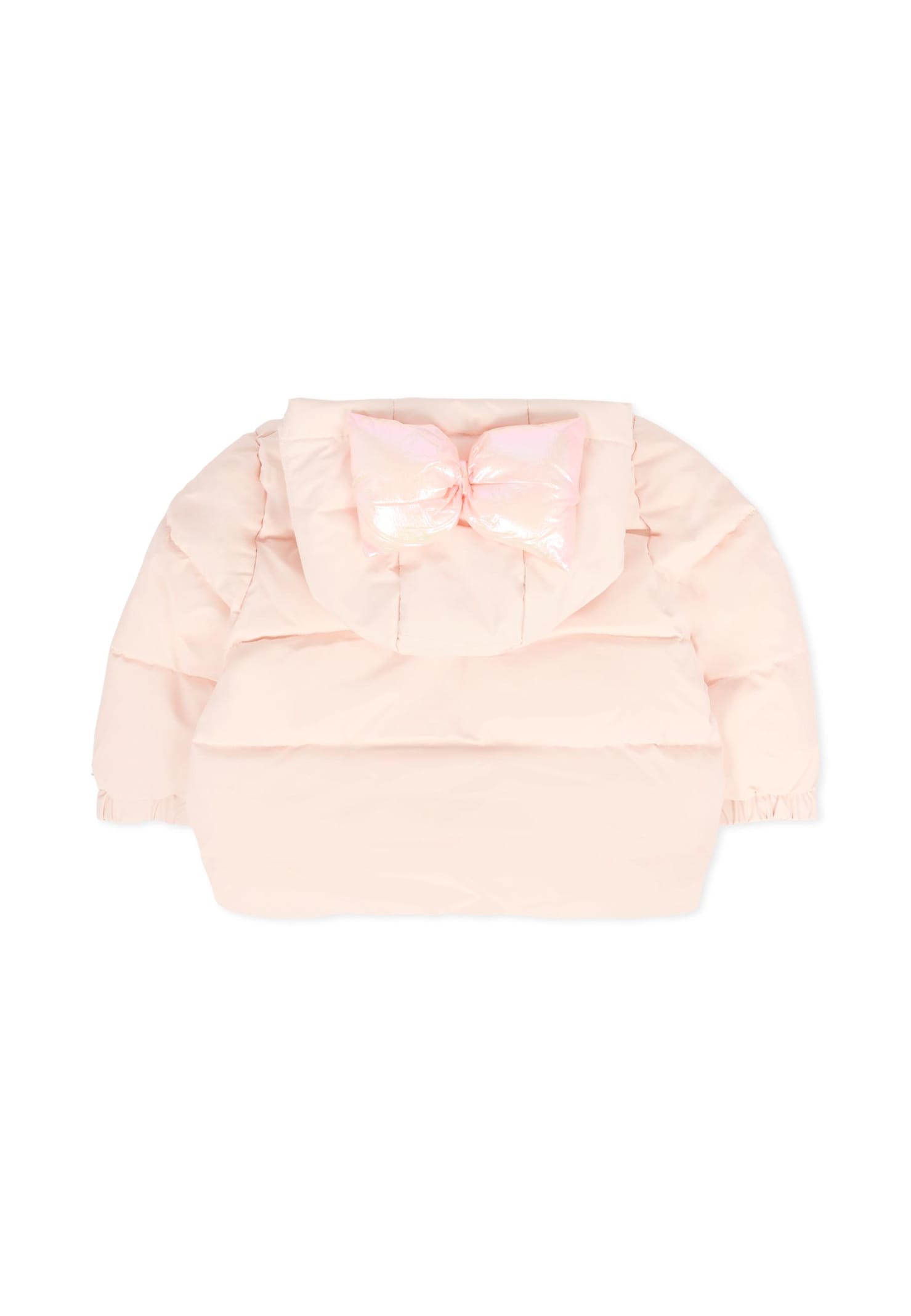 Billieblush Pink Down Jacket For Baby Girl With Bow In Pink