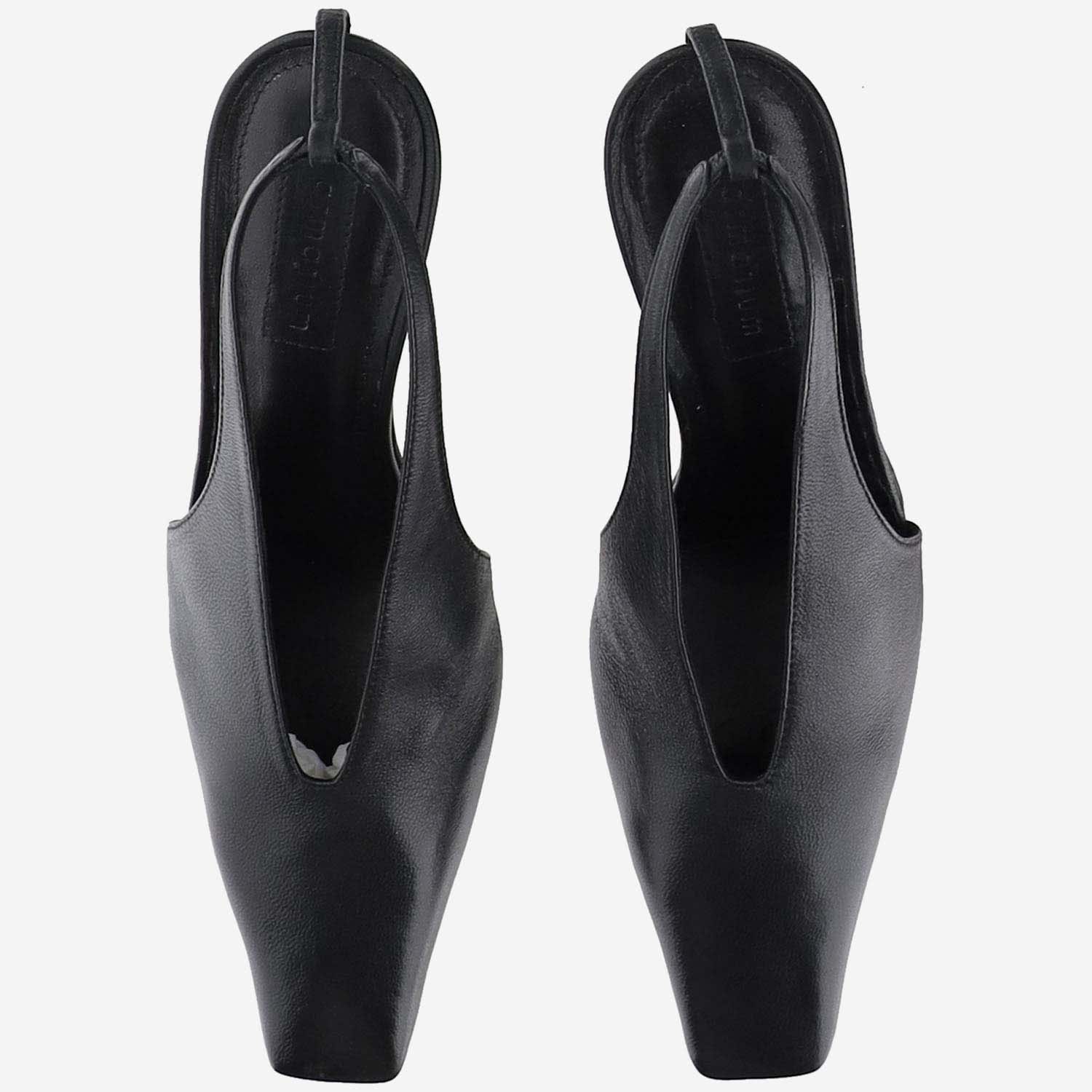 Shop Armarium Evelina Leather Slingback In Black