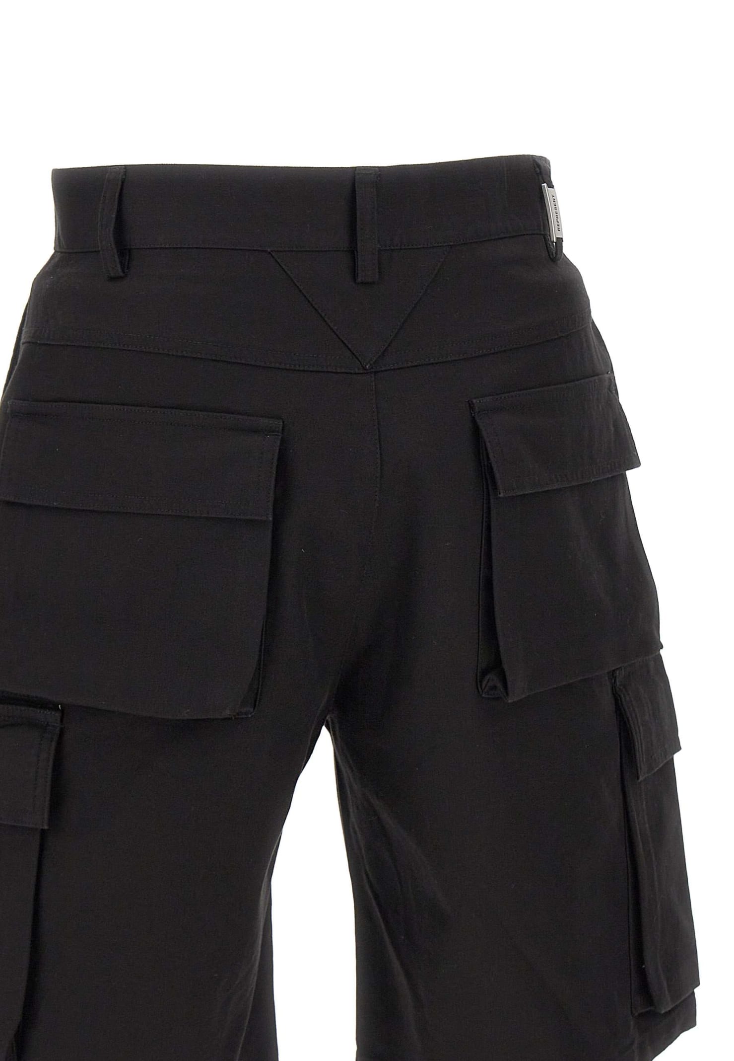 Shop Represent Baggy Cotton Shorts In Black