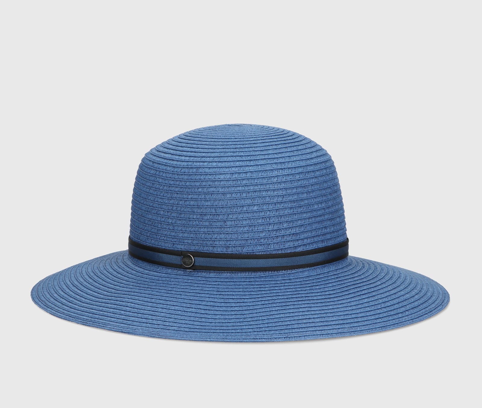 Borsalino Giselle Braided Papier In Jeans_black_blue_hat_band