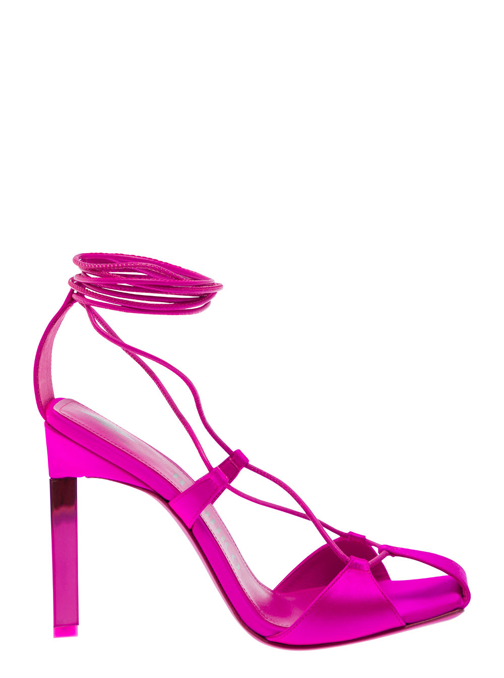 Shop Attico Adele Lace Up Pump 105 In Pink
