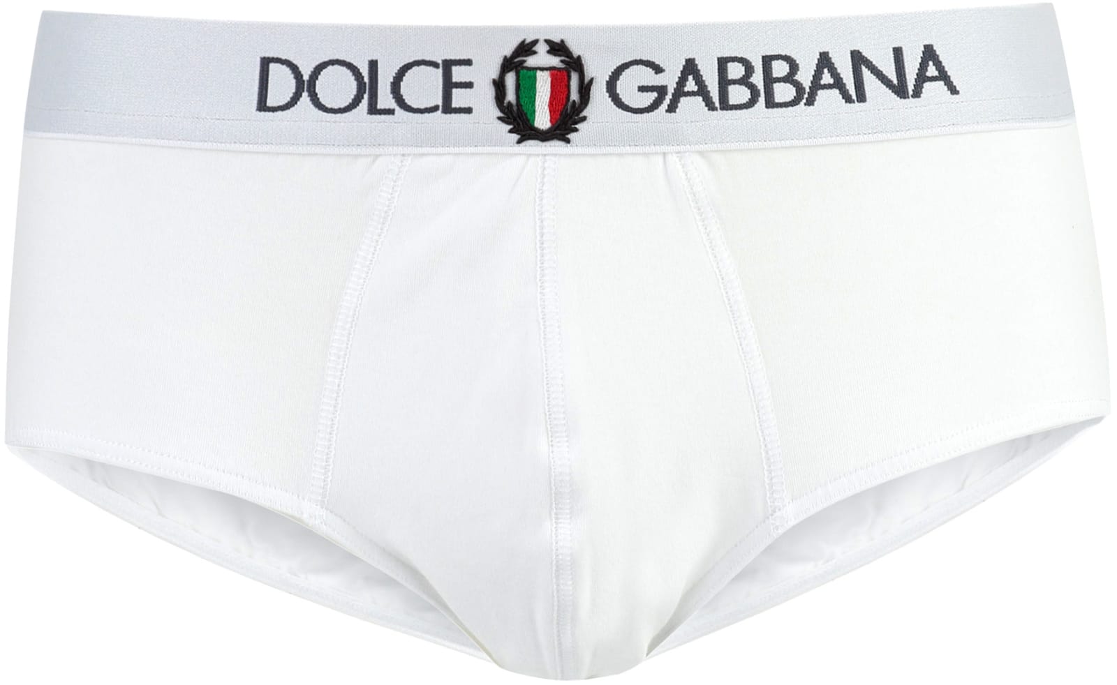 Dolce & Gabbana Elastic Waist Logo Briefs In White
