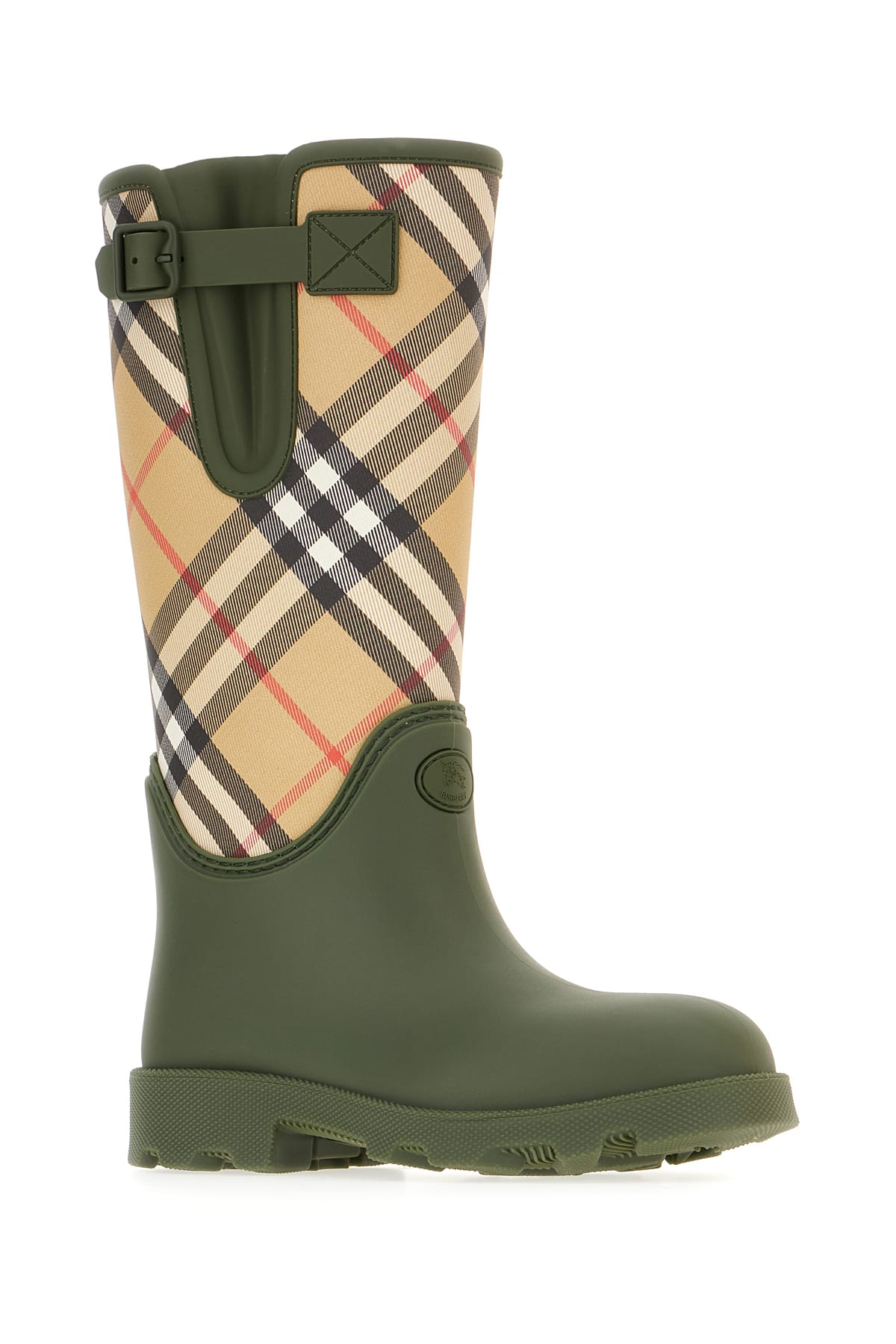 Burberry Women Rainboots With Traditional Check Insert In Multi