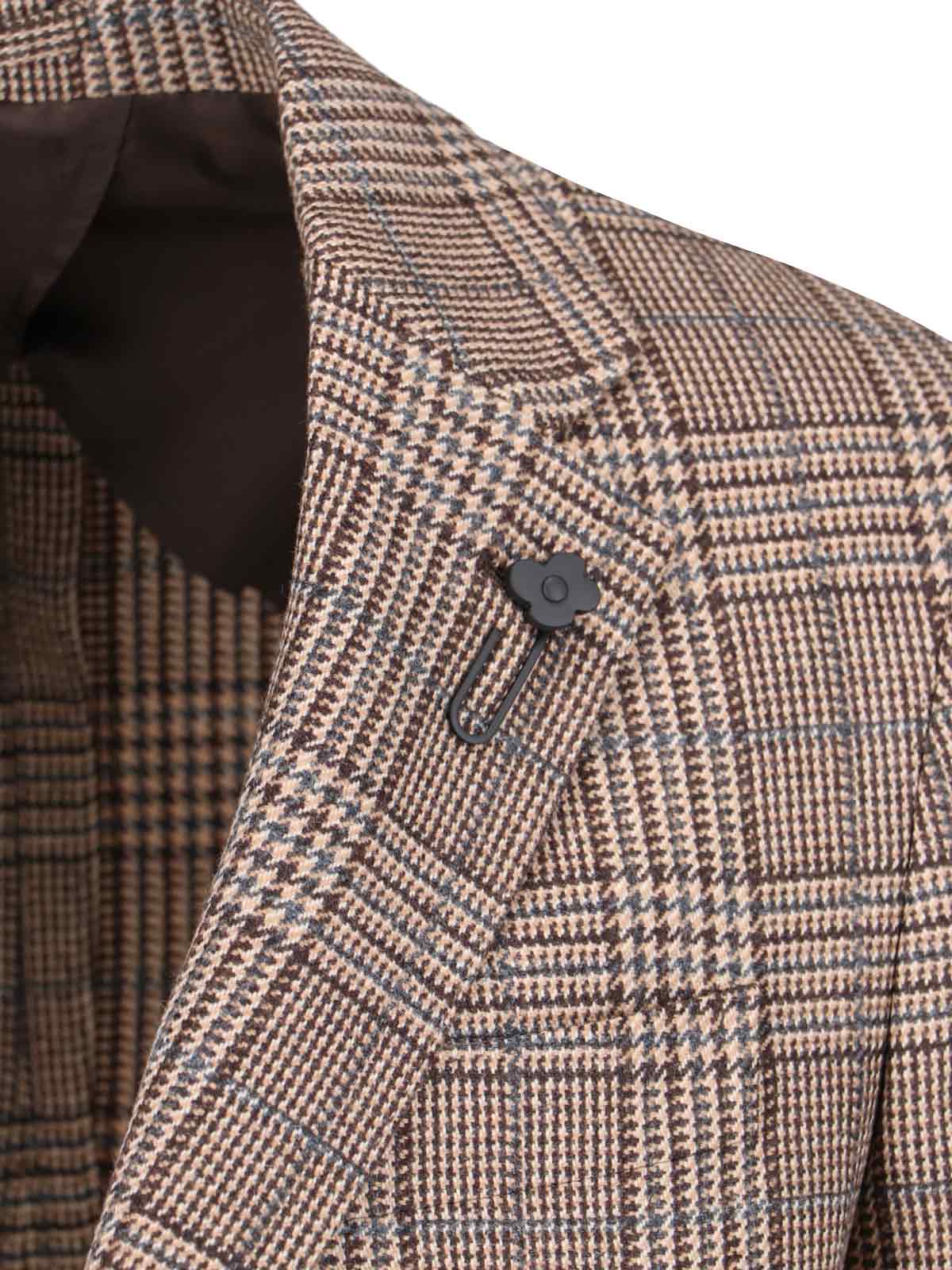 Shop Lardini Single-breasted Blazer In Brown