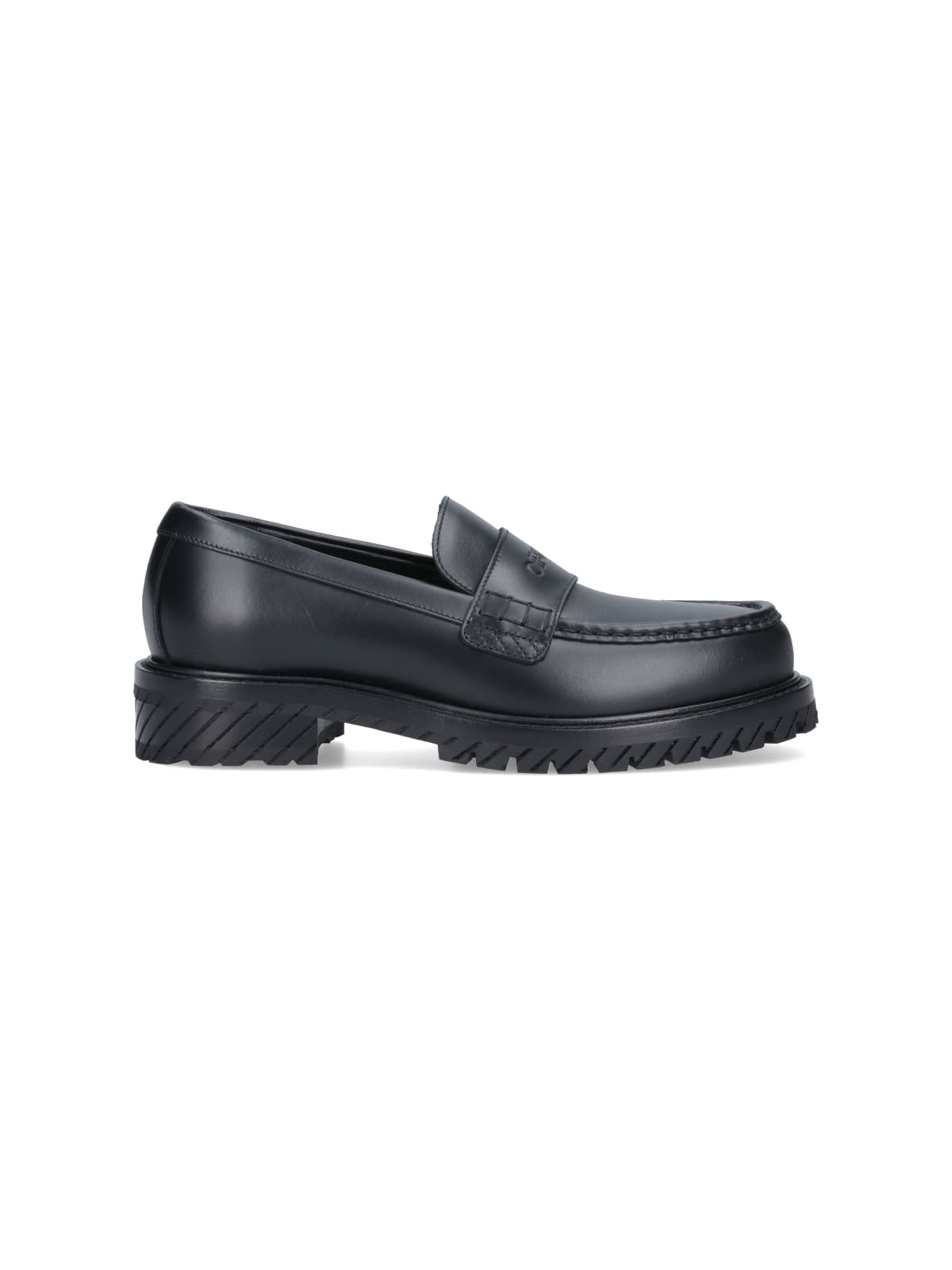Off-white Military Loafers In Nero