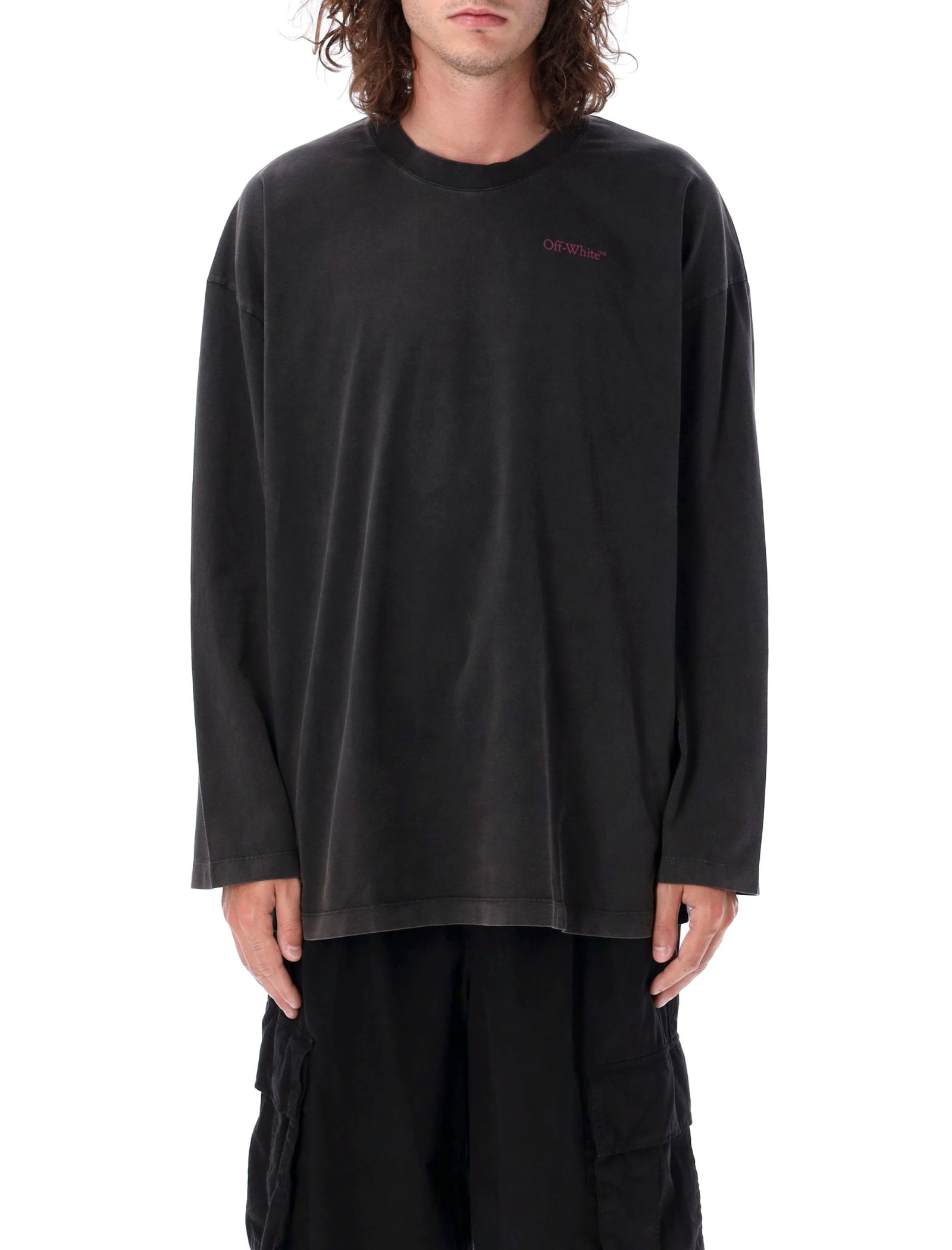 Shop Off-white Pink Bacchus T-shirt In Black Fuchs