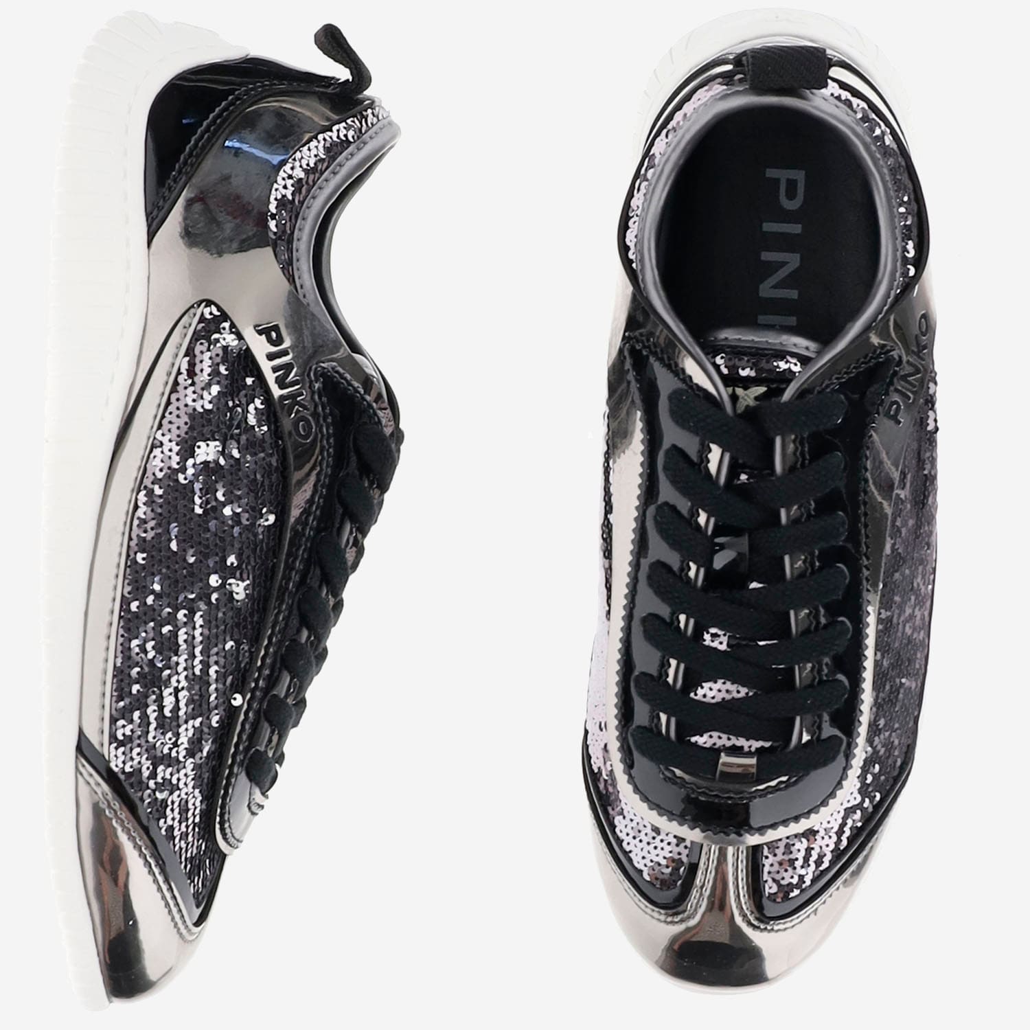 Pinko Sneakres Reby 10 With Sequins In Silver