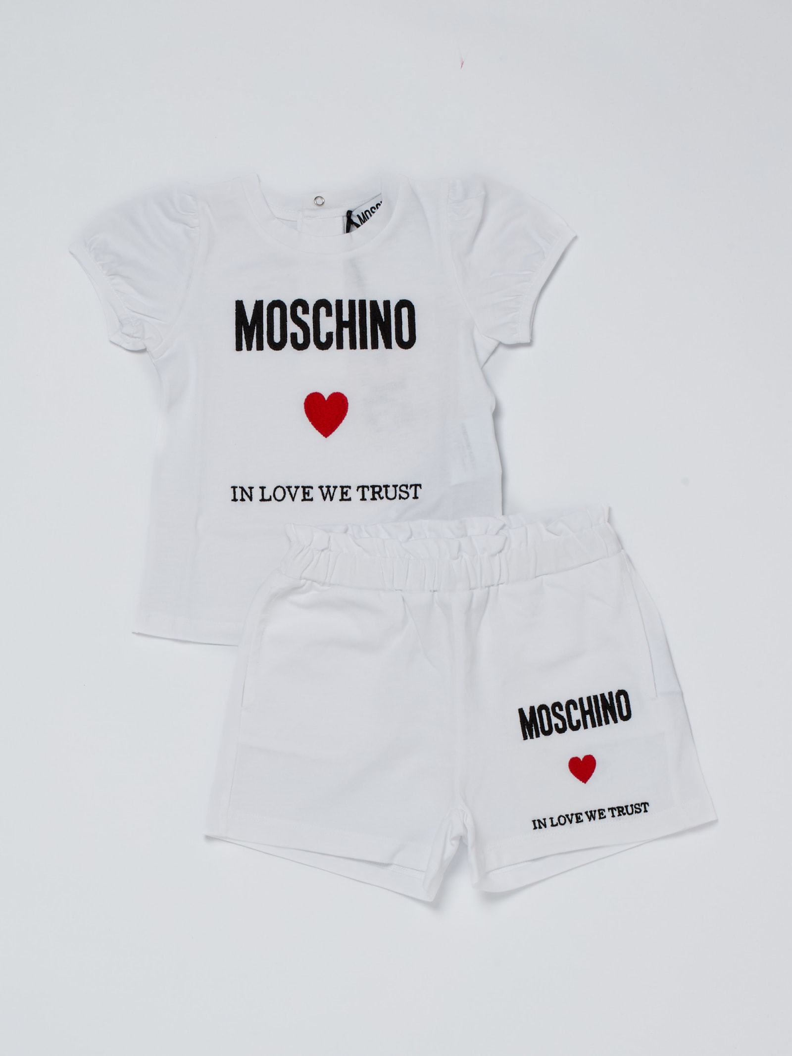 Moschino Babies' Suits Suit In Bianco Ottico