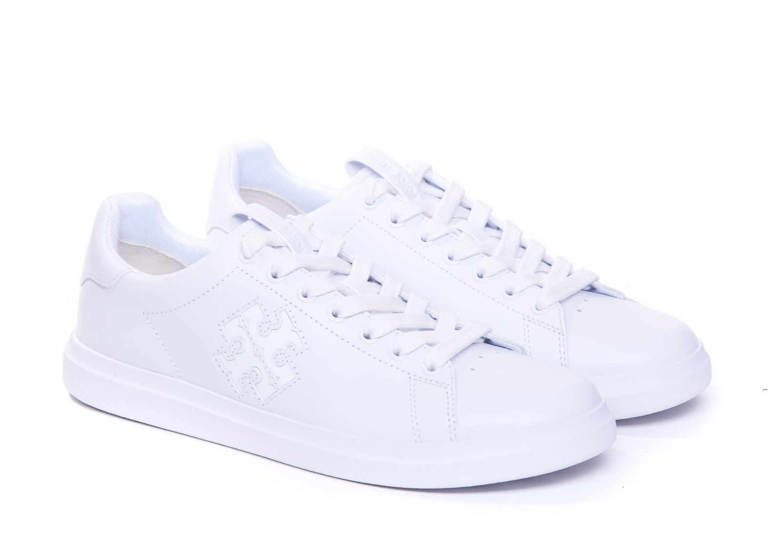 Shop Tory Burch Howell Court Double T Sneakers In White