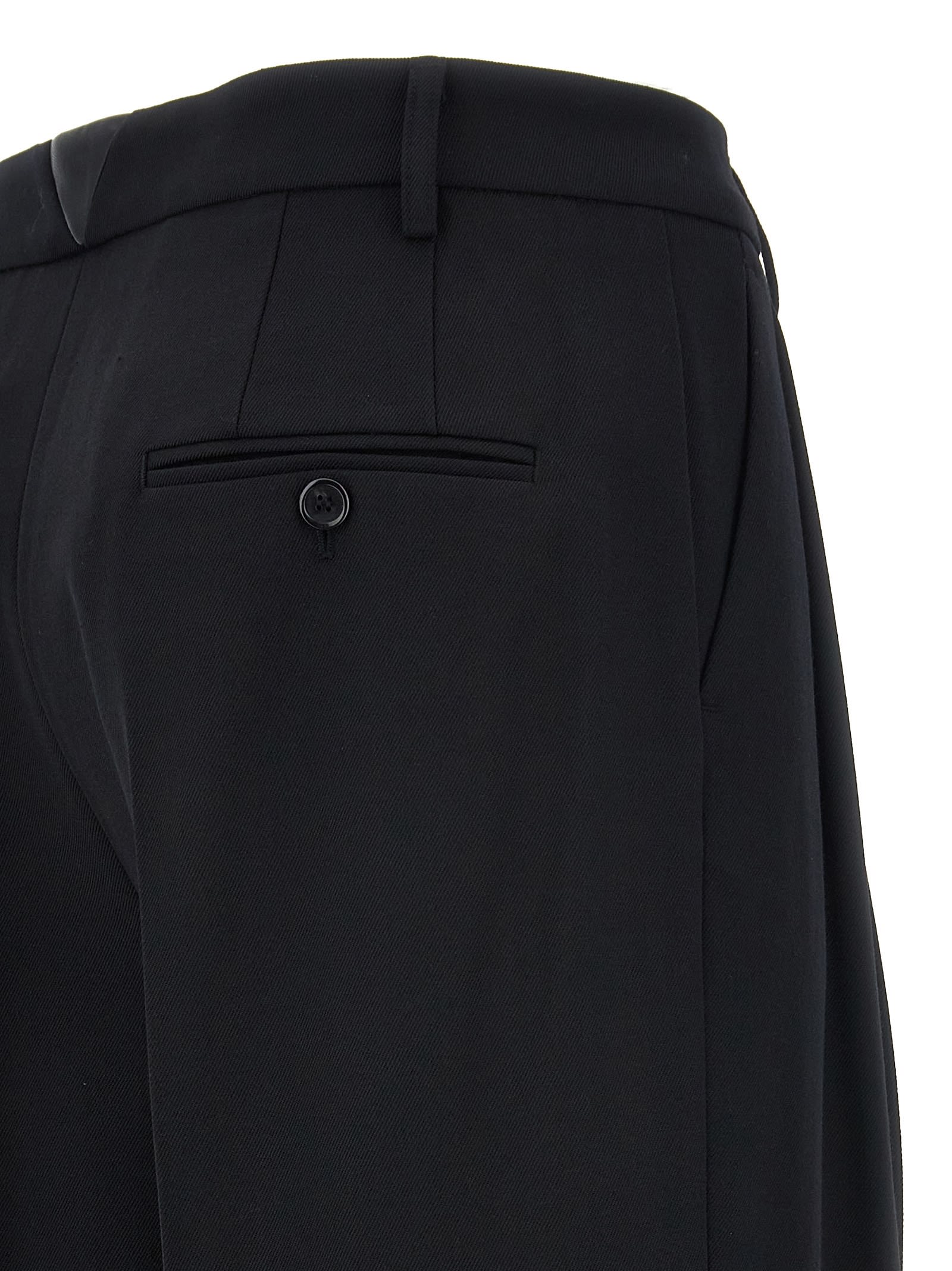 Pinko Crepe Fabric Wide-leg Trousers In Black