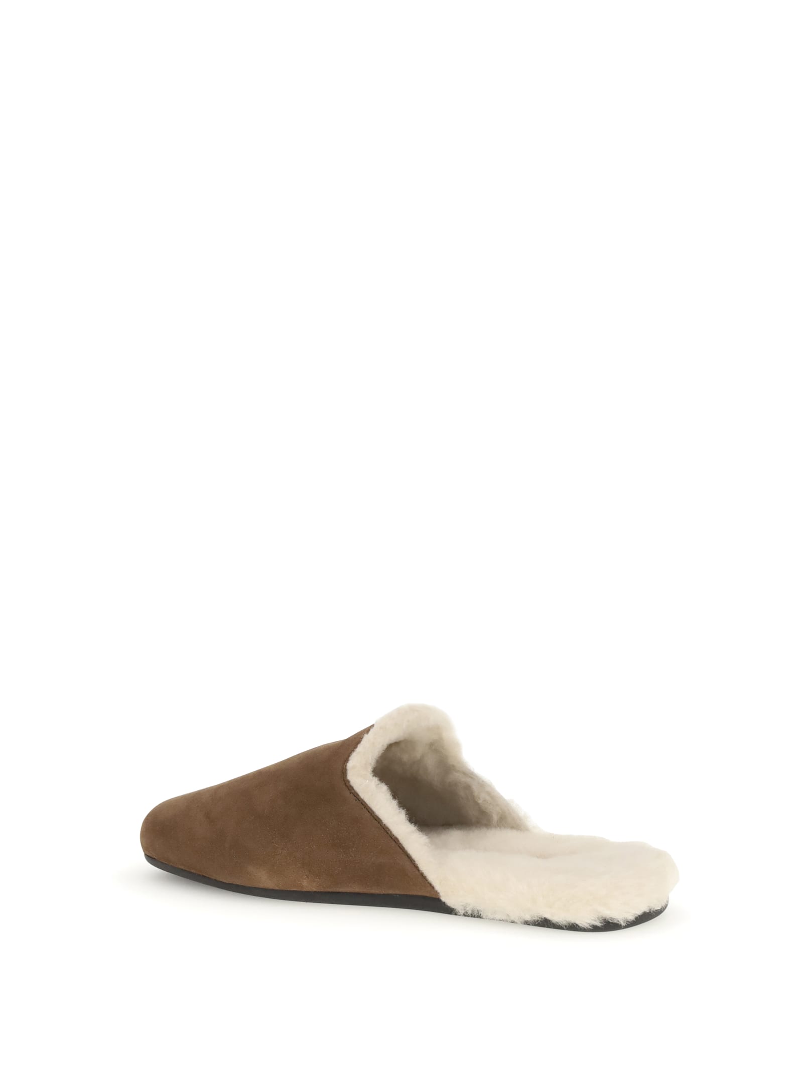 Prada Suede Mules In Brown