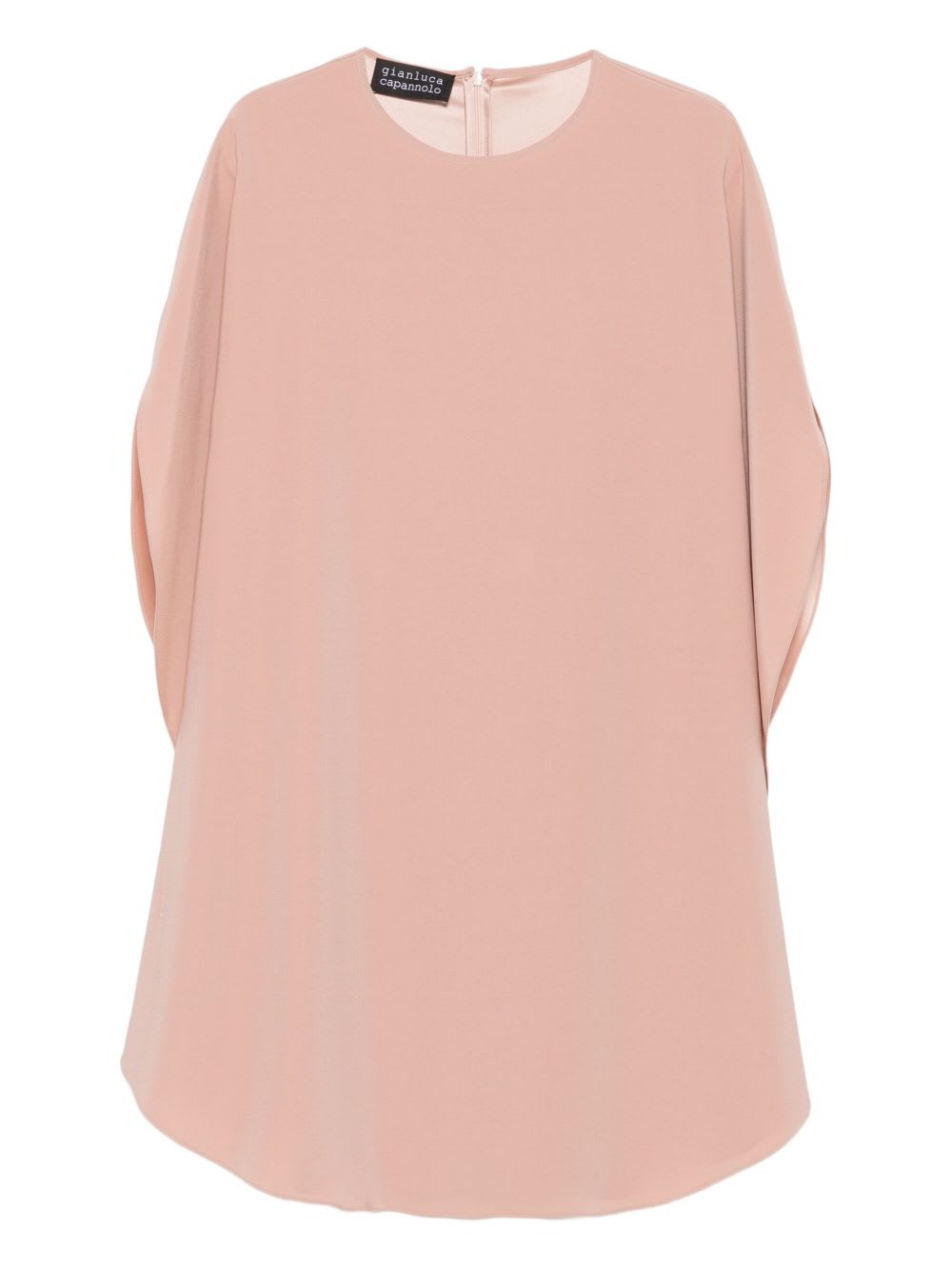 Gianluca Capannolo Crew-neck Split-sleeve Midi Dress In Pink