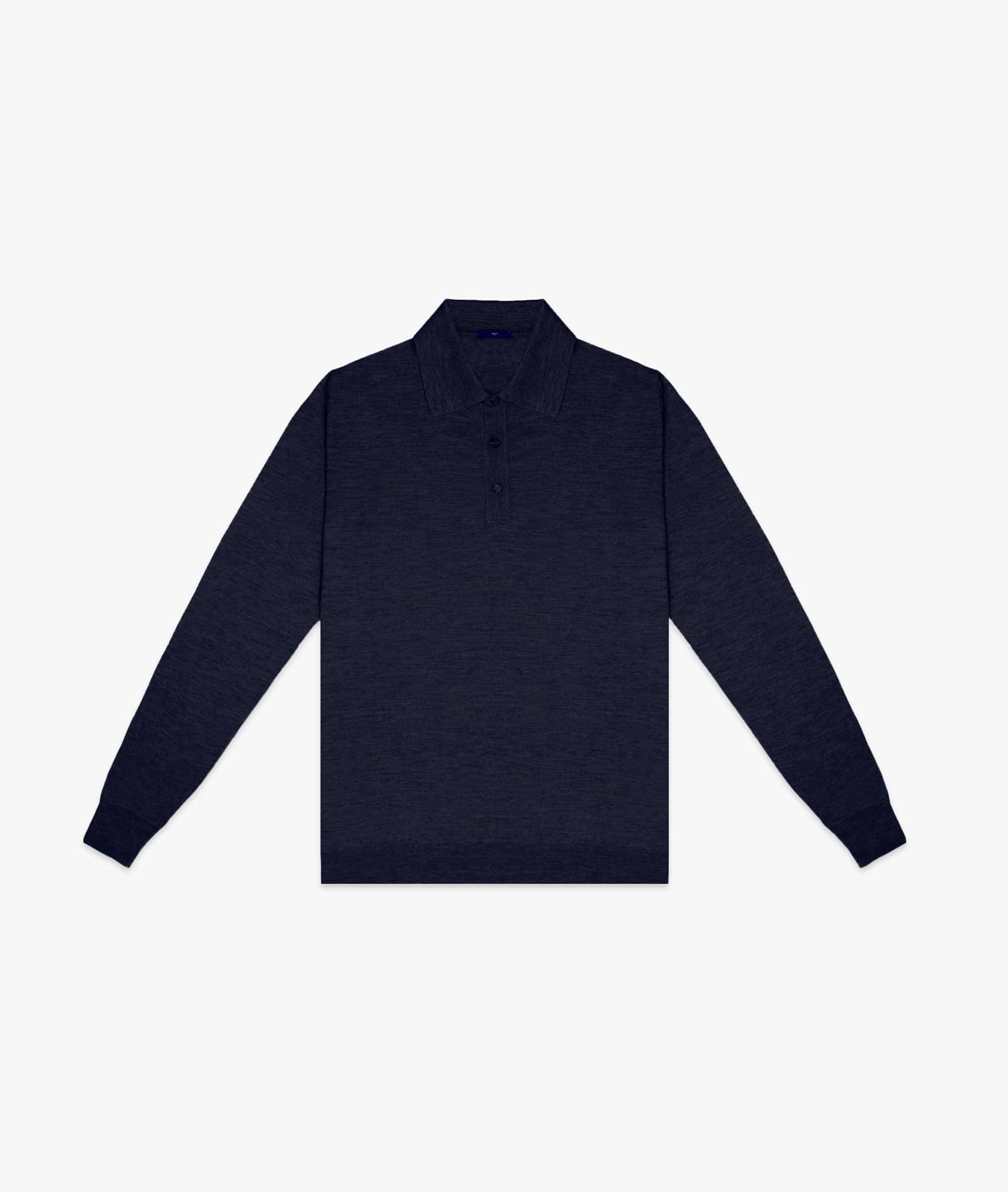 Larusmiani Long Sleeve Polo Coppa Europa Sweater In Blue