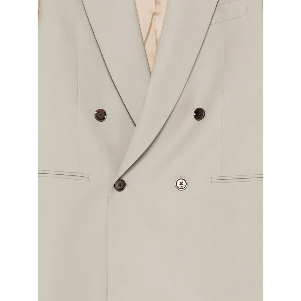 Lardini Double-breasted Blazer In Neutral