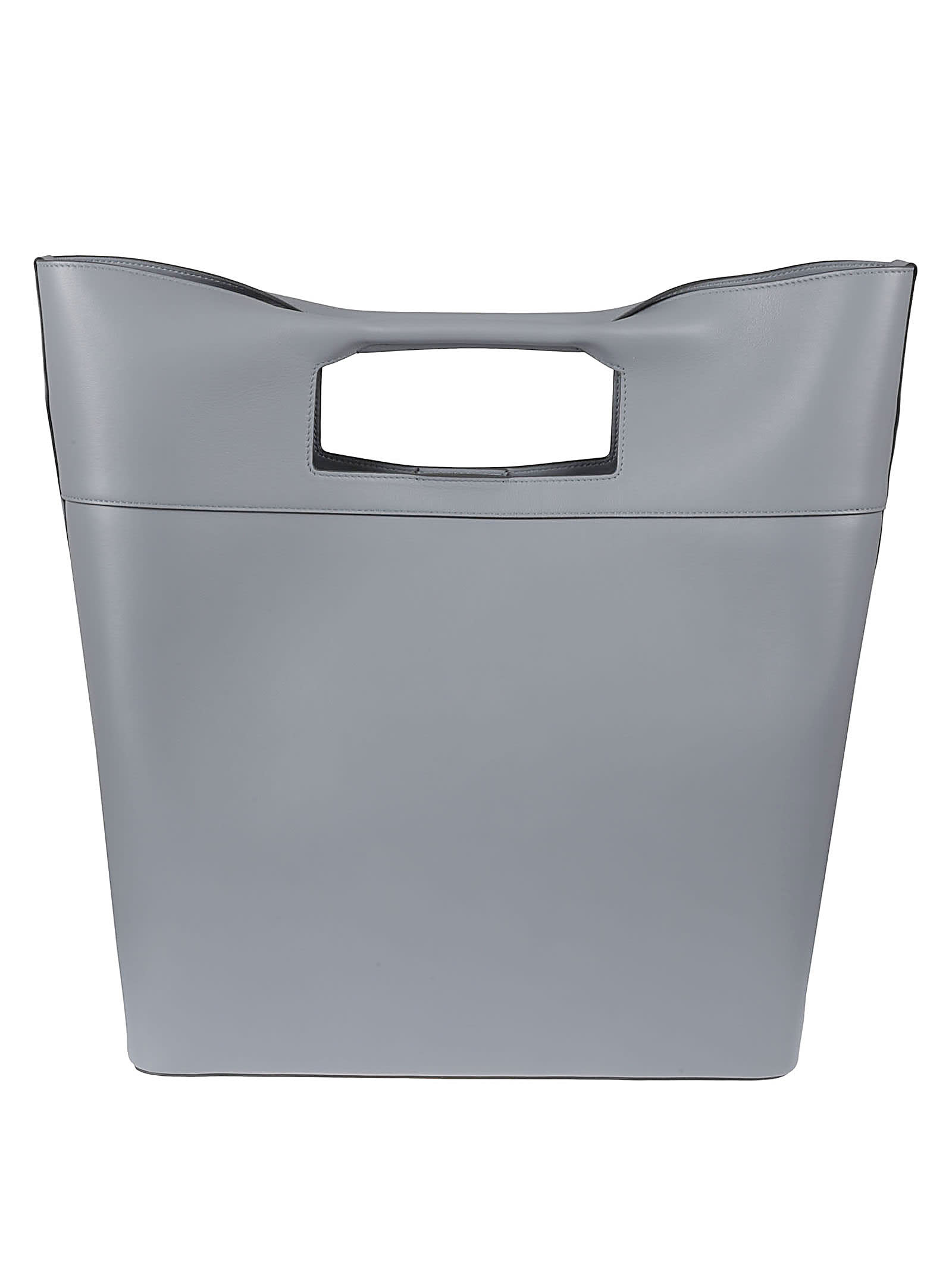 Shop Alexander Mcqueen The Square Bow Tote In Dove Grey