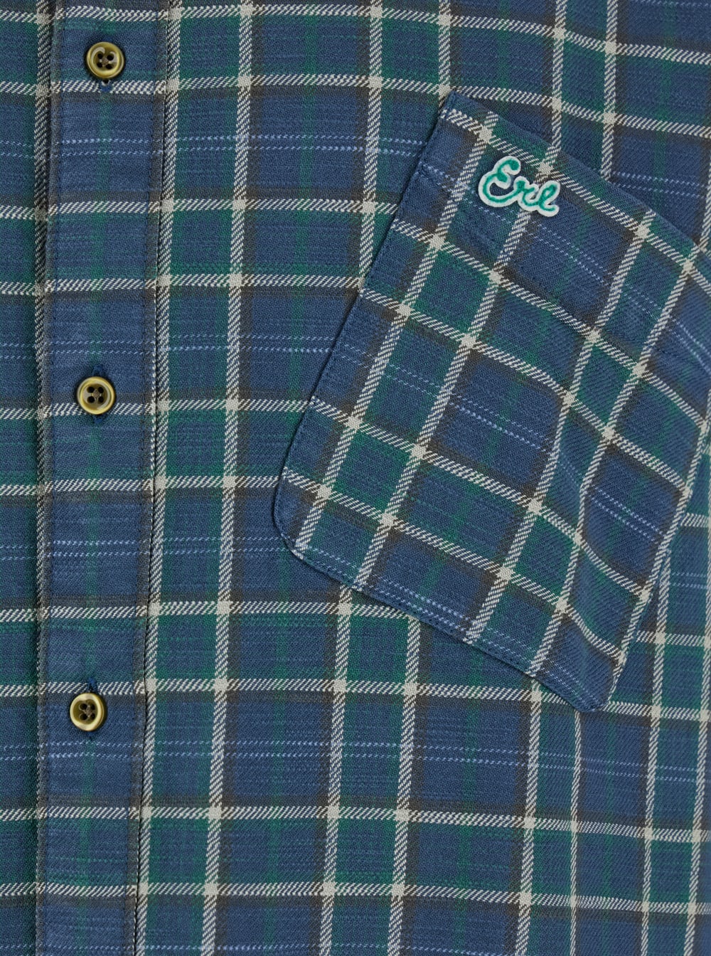 Erl Gender Inclusive Plaid Flannel Overshirt In Blue