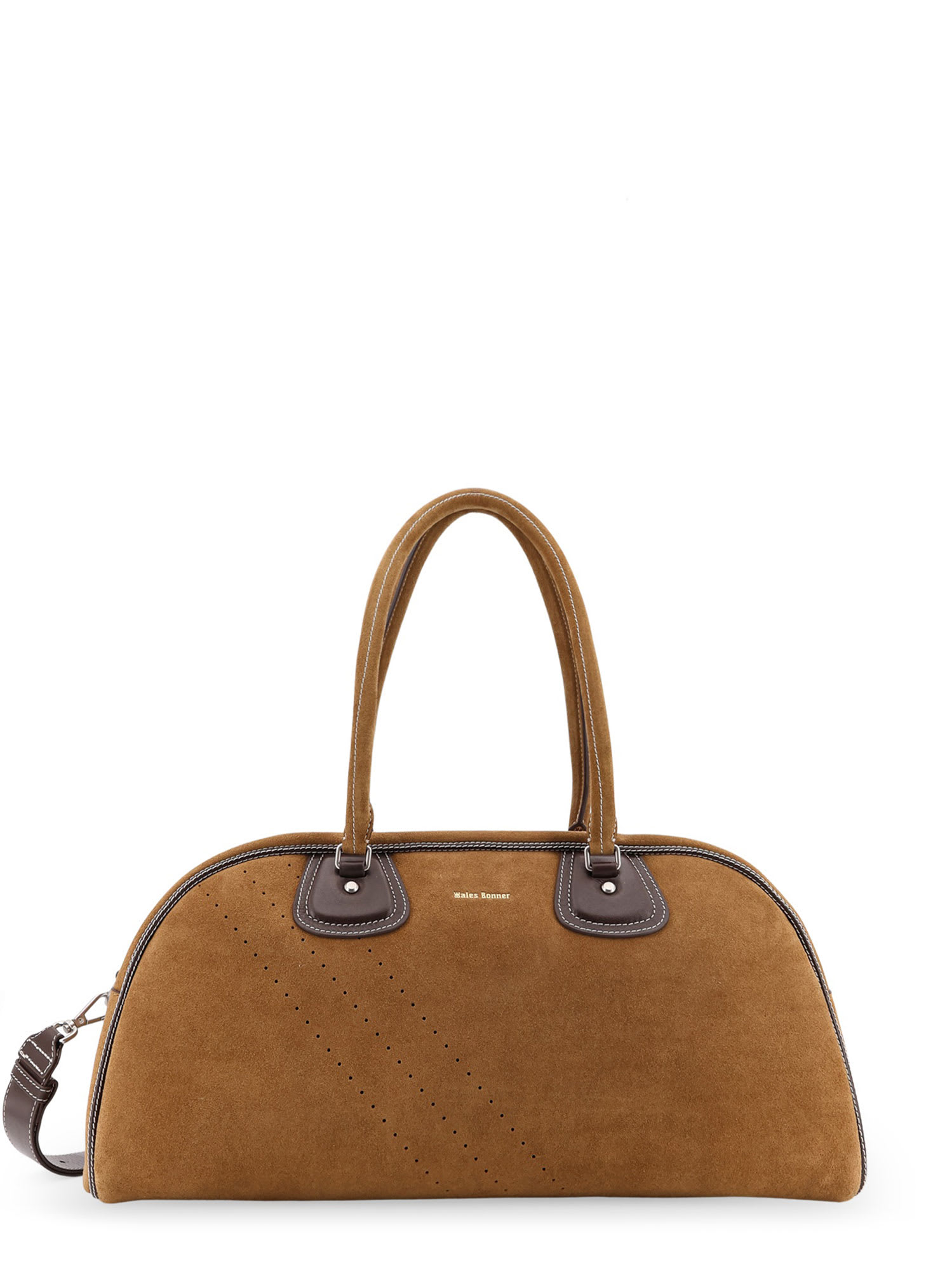 Suede Travel Bag With Leather Details