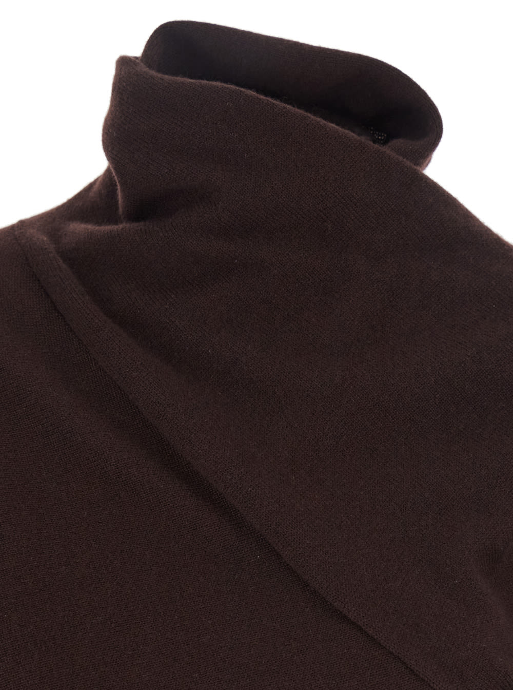 Tom Ford Brown Sweater With High Neck In Cashmere And Cotton Blend Woman In Brown