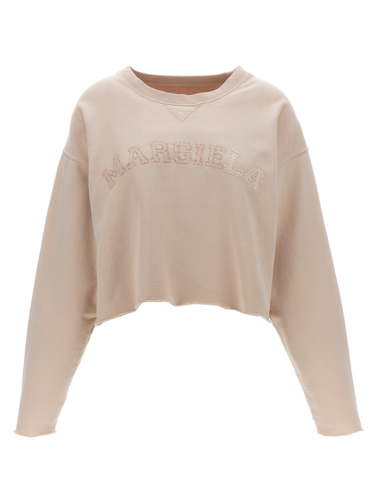 Shop Maison Margiela Logo Embroidery Sweatshirt In Pink