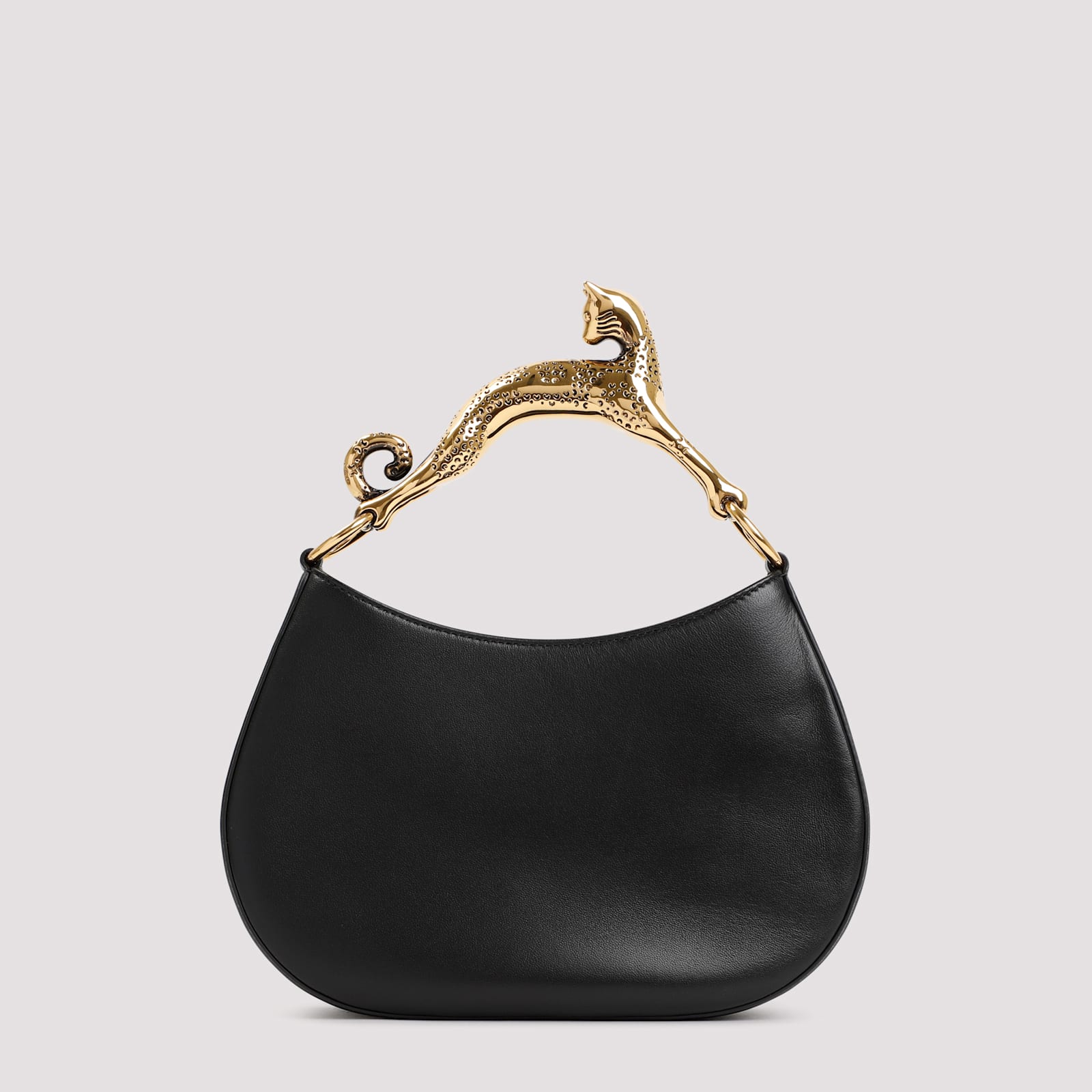 Shop Lanvin Embellished-handle Hobo Bag In Black