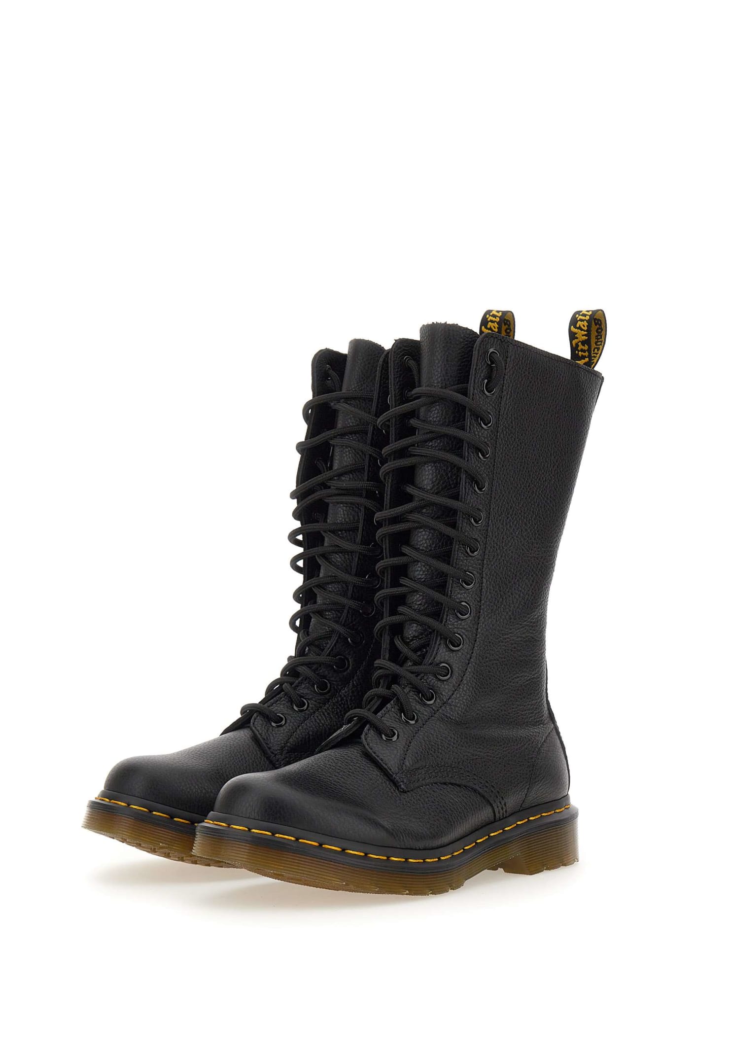 Shop Dr. Martens' 1b99 Leather Amphibians In Black Virginia