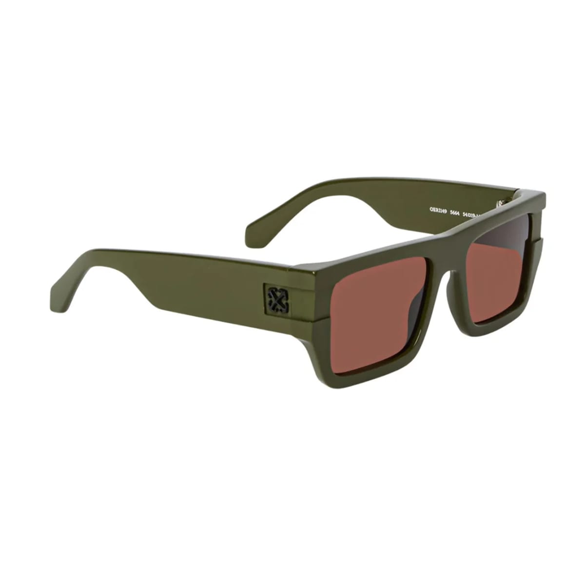 Off-white Off White Oeri149 Chester 5664 Military Green Brown Sunglasses In Green