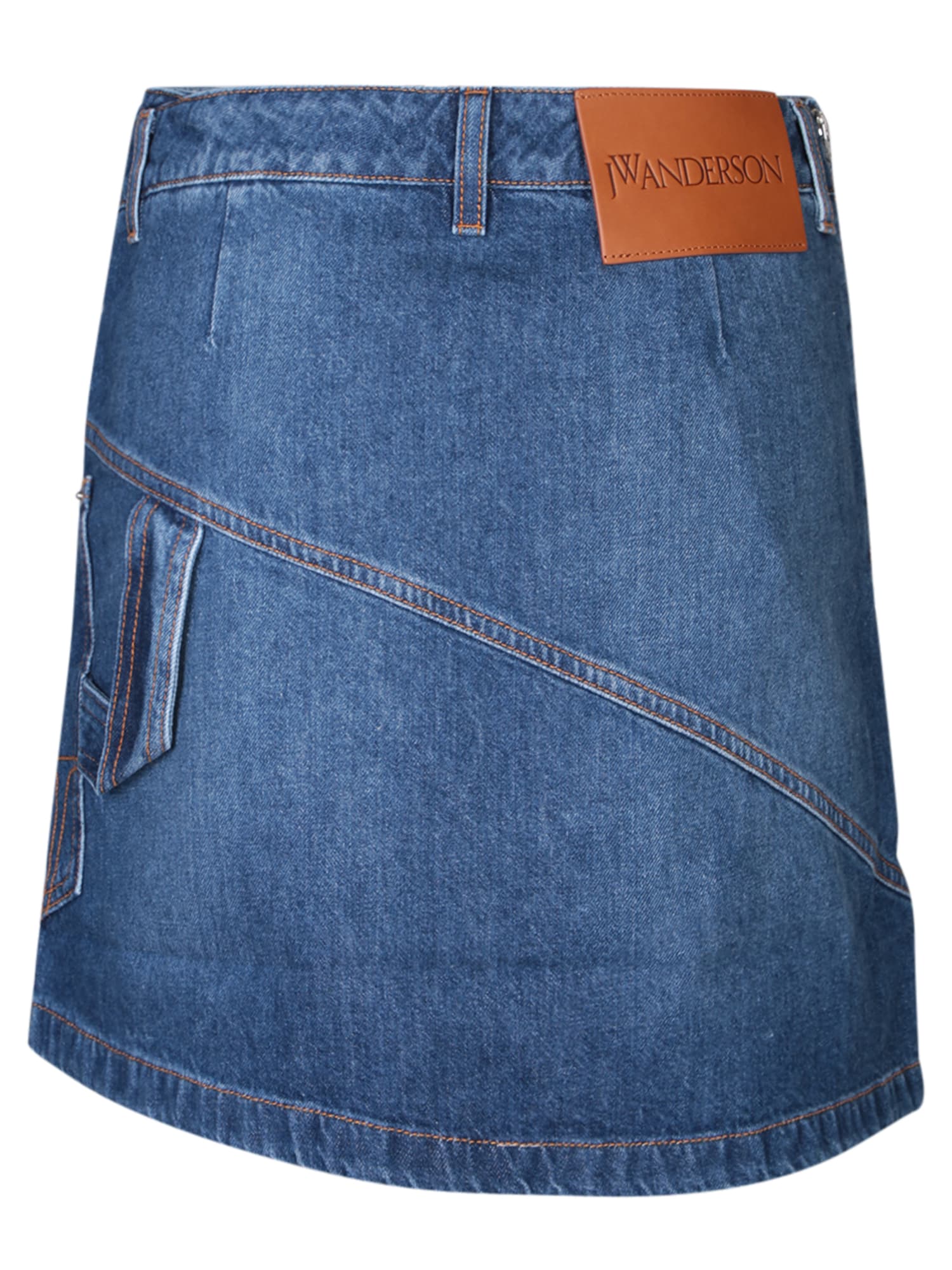 Shop Jw Anderson Denim Blue Miniskirt
