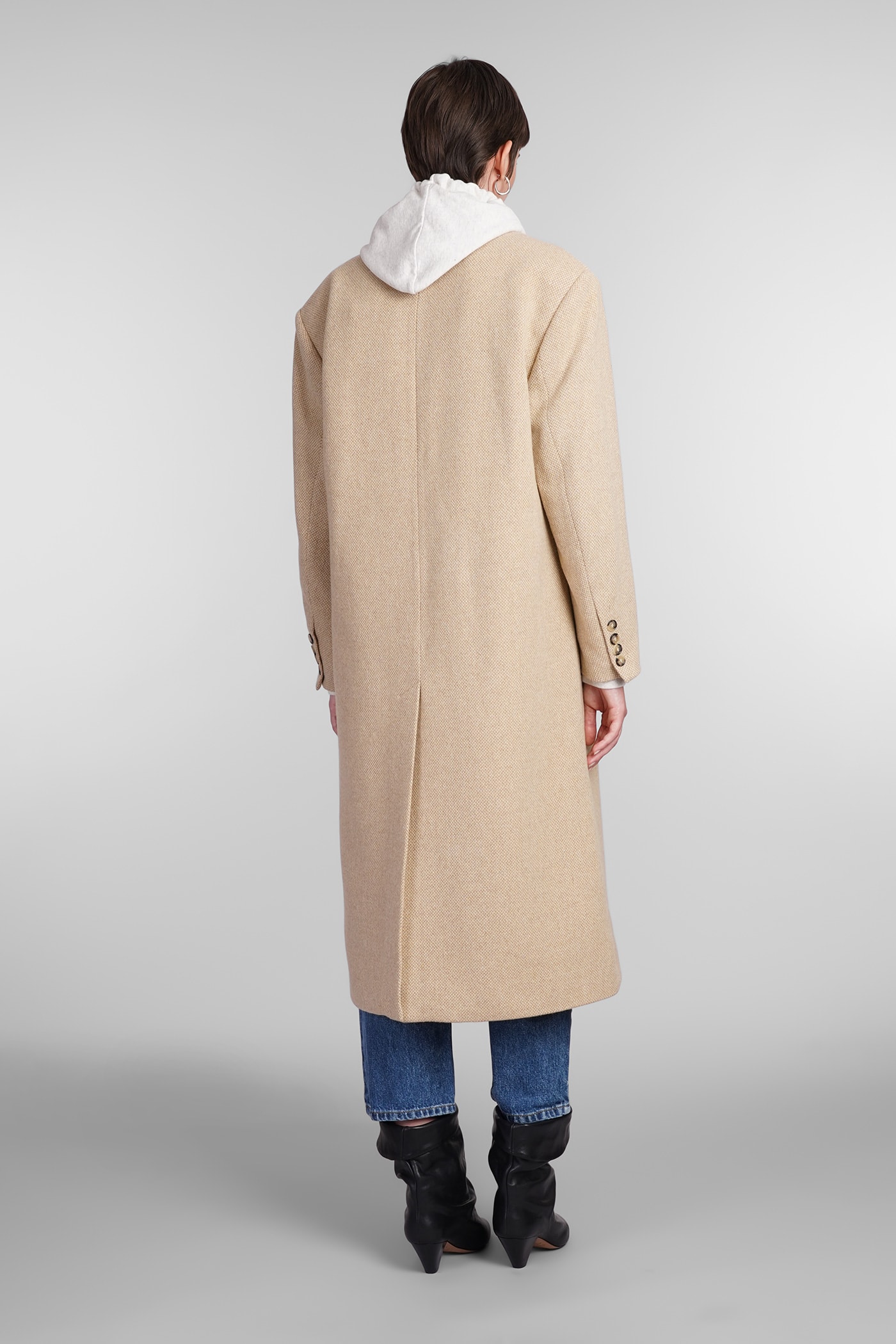 MARANT ETOILE LEXANA COAT IN BEIGE WOOL 