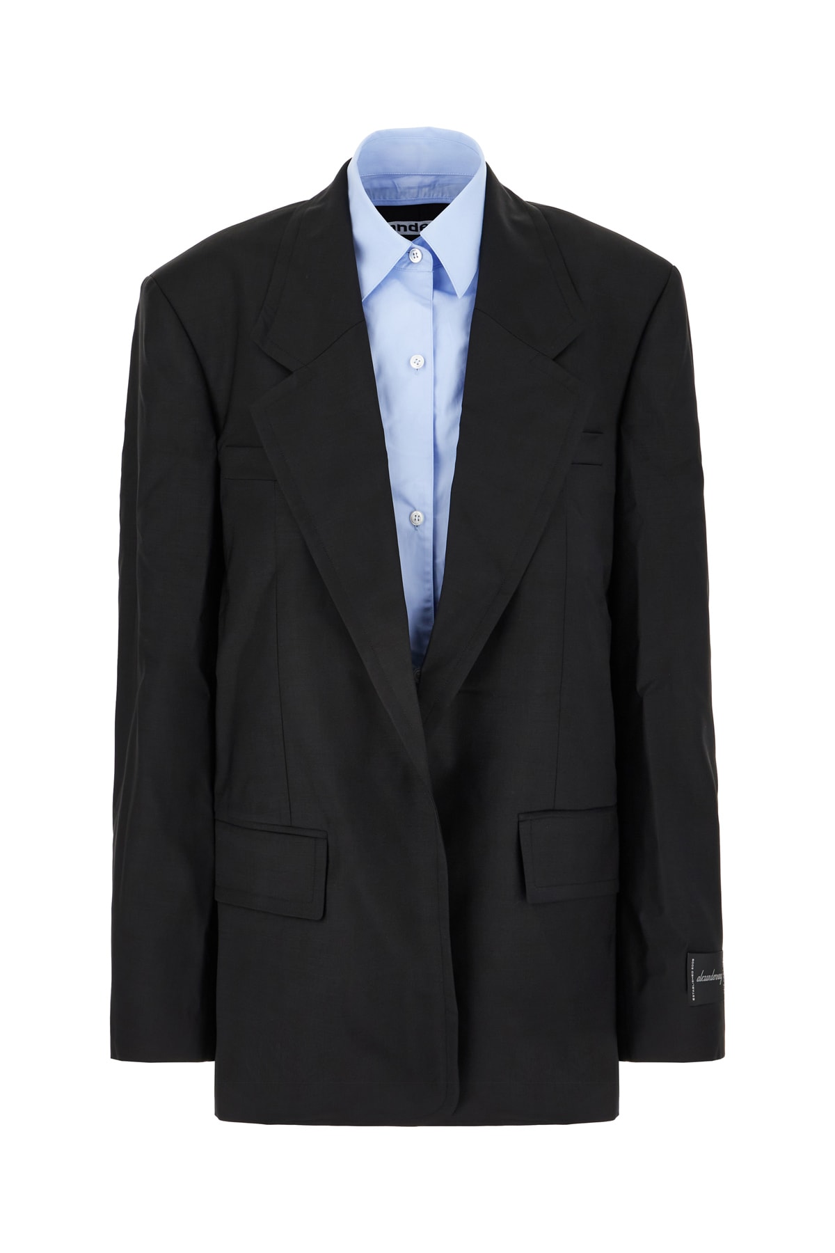 Shop Alexander Wang Black Stretch Wool Blend Blazer