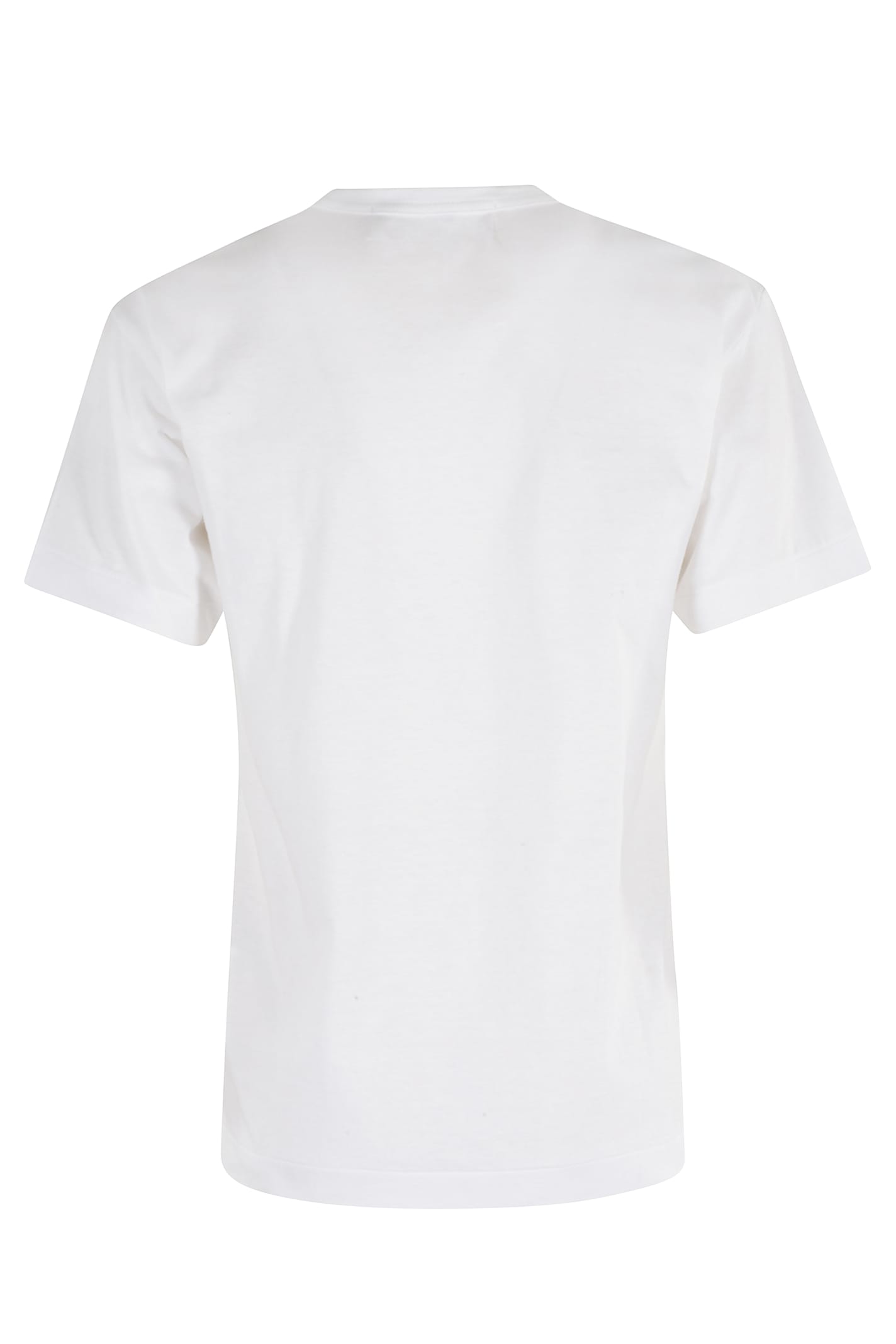 Comme Des Garçons Play Tshirt Red Emblem In White