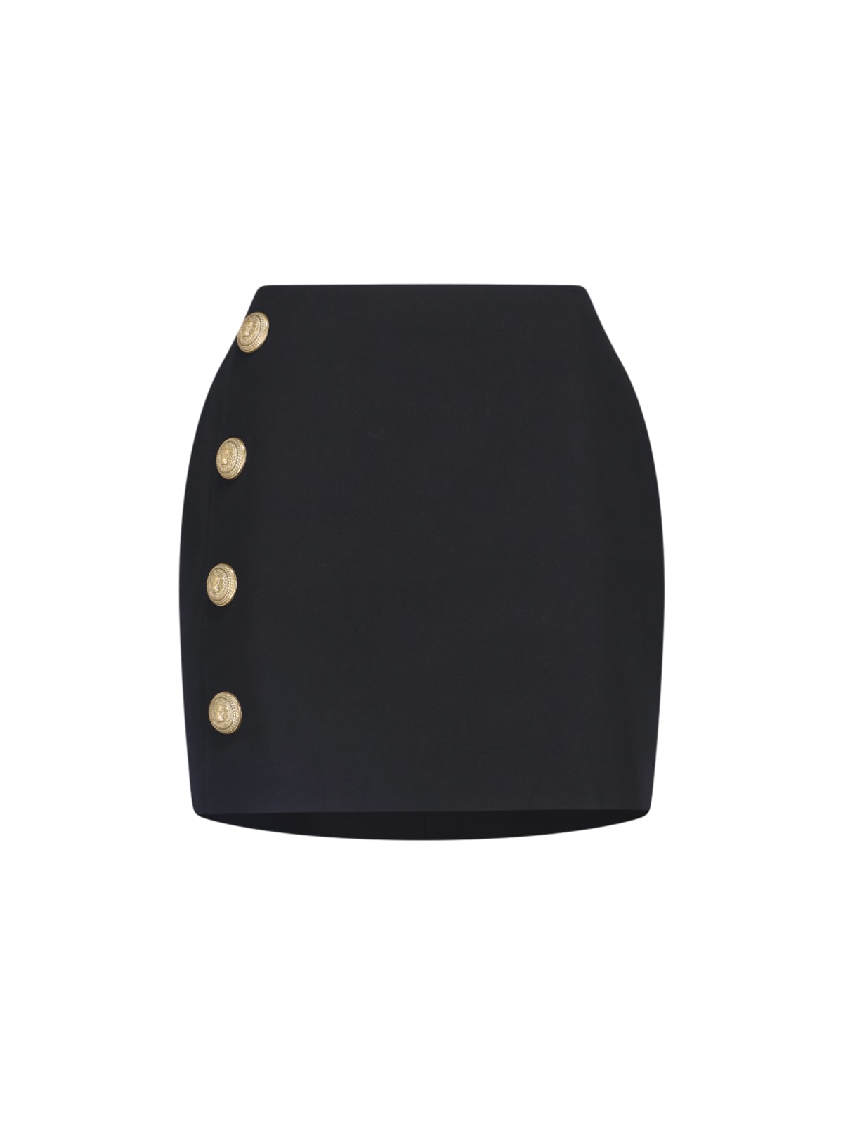 Balmain Mini Button Skirt In Black