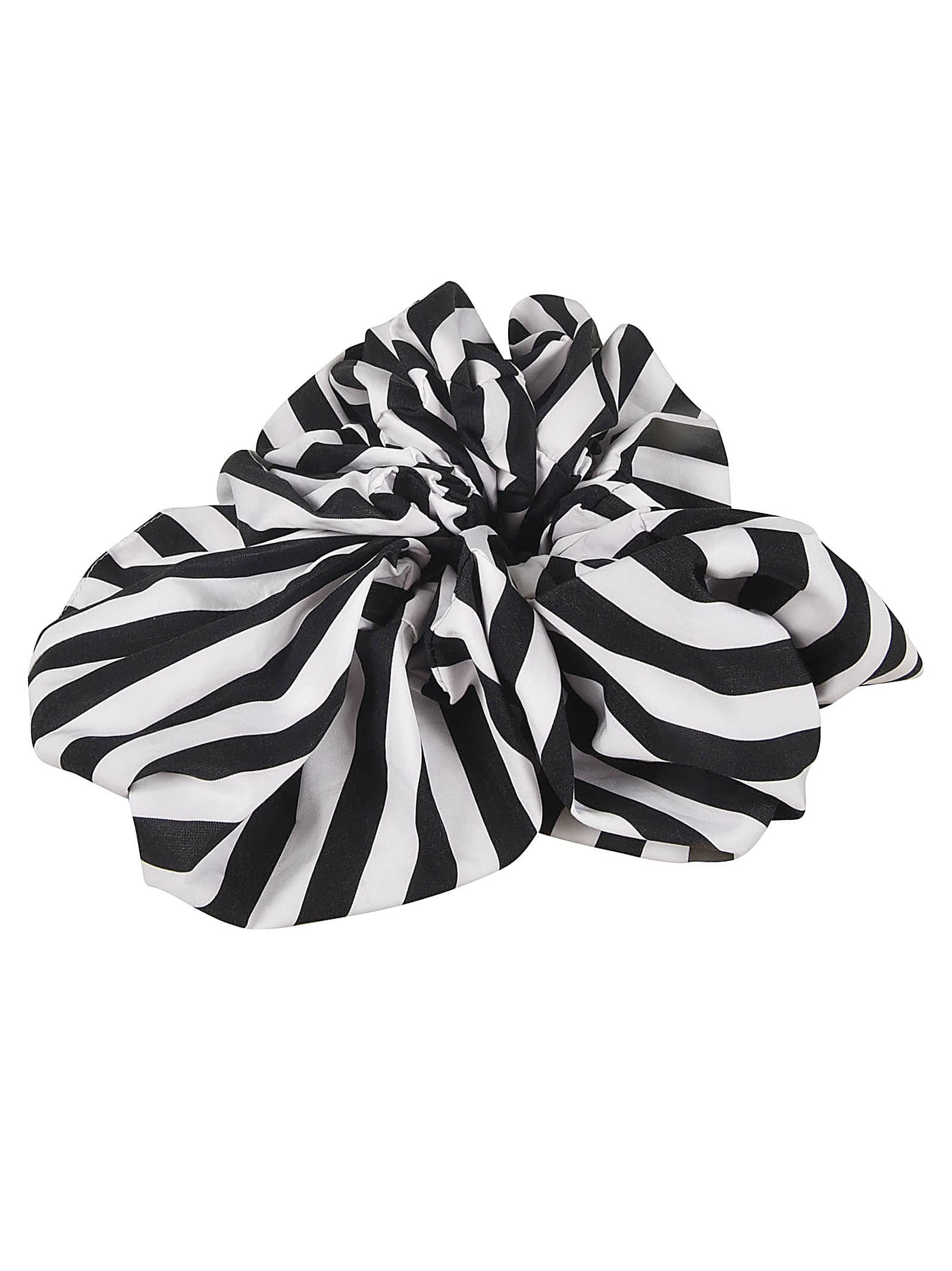 Shop Patou Striped Scrunchie In Black