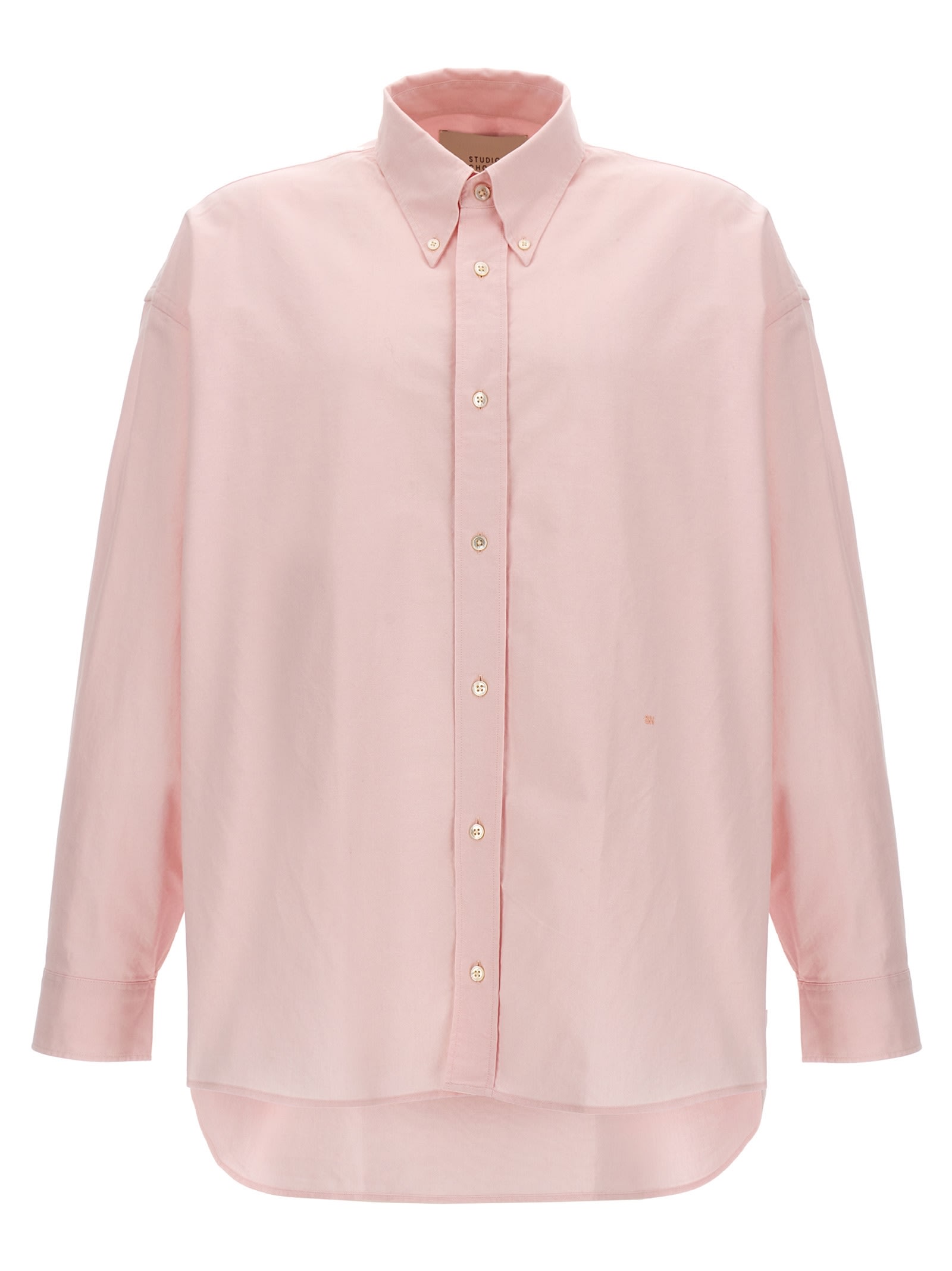 Shop Studio Nicholson Oversize Shirt In Pink